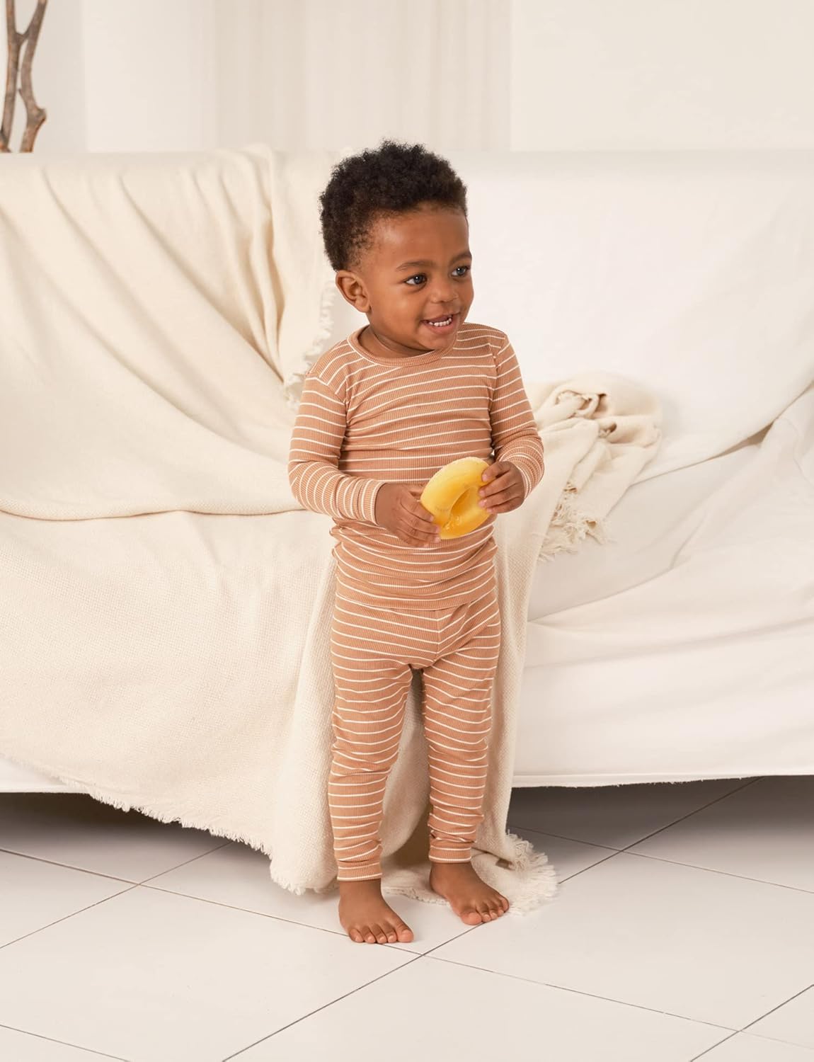 AVAUMA Stripe Pattern Baby Boys Girls Pajama Set Kids Toddler Snug fit Ribbed Sleepwear pjs for Daily Life Style