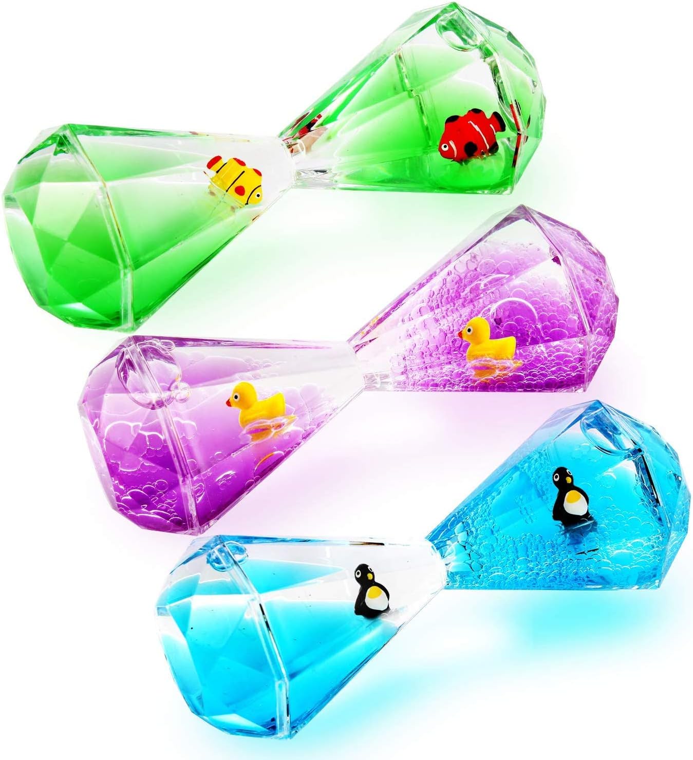 Calming Sensory Toys for Kids with Autism ADHD Anxiety or Special Needs-3 Pack Liquid Motion Bubbler Timers (Style #2)