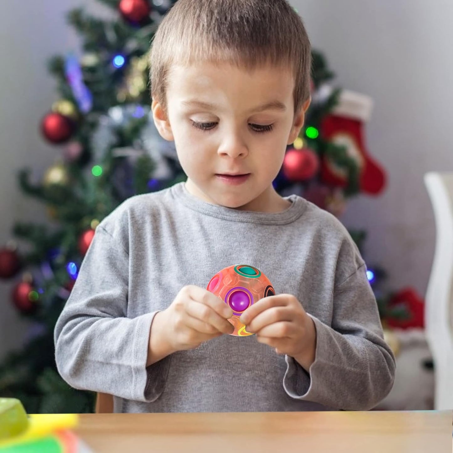 Vdealen Magic Rainbow Puzzle Ball, Fidget Ball Puzzle Brain Teaser Fidget Toy for Boys & Girls- Birthday Party Easter Valentines Day Christmas Stocking Stuffers for Kids Teen & Adults-2 Pack