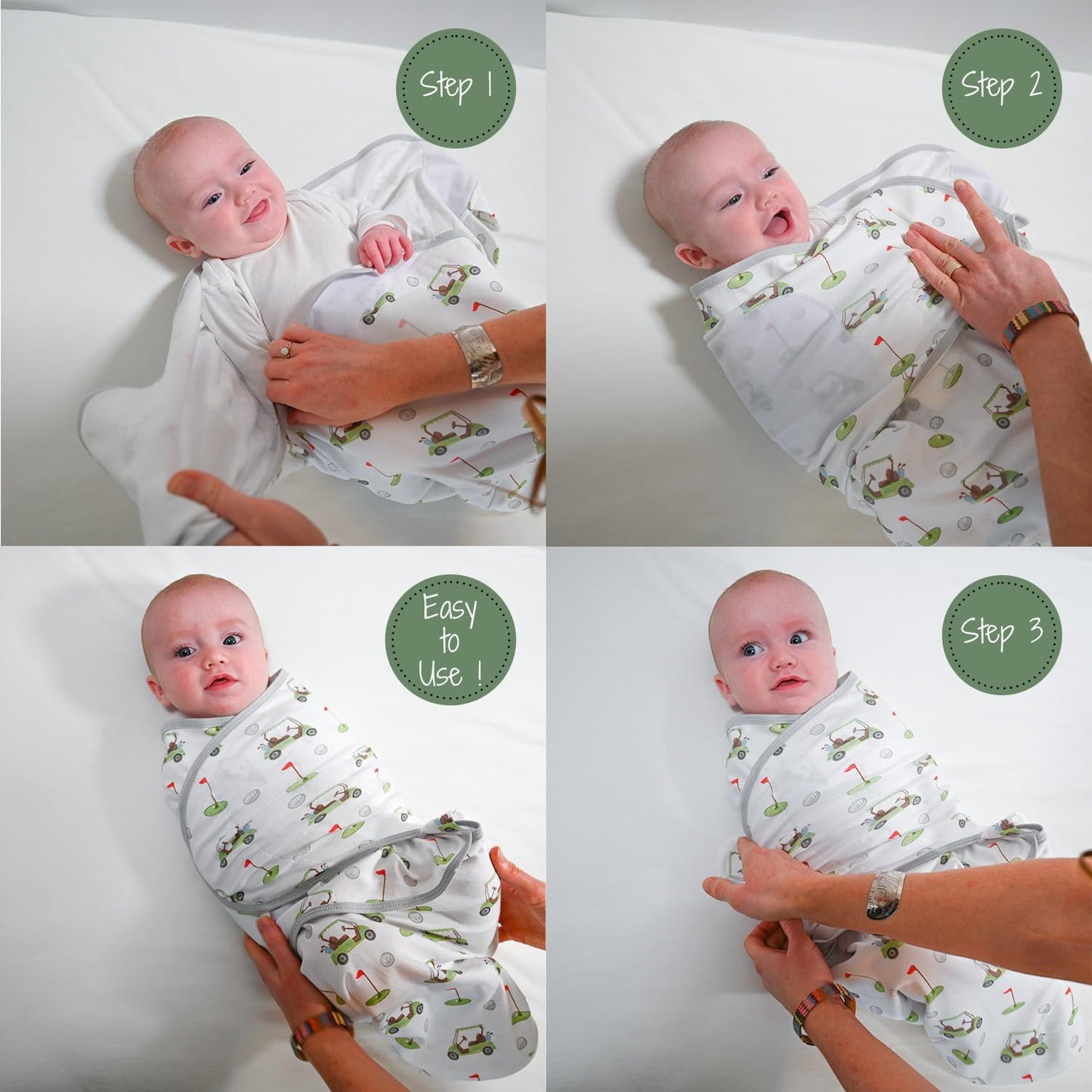 LollyBanks 100% Organic Cotton Baby Boy Essentials Swaddles 0-3 Months, Newborn Swaddle with Easy Change Zipper, Western Baby Swaddle Blanket Wrap (Cowboy Print)