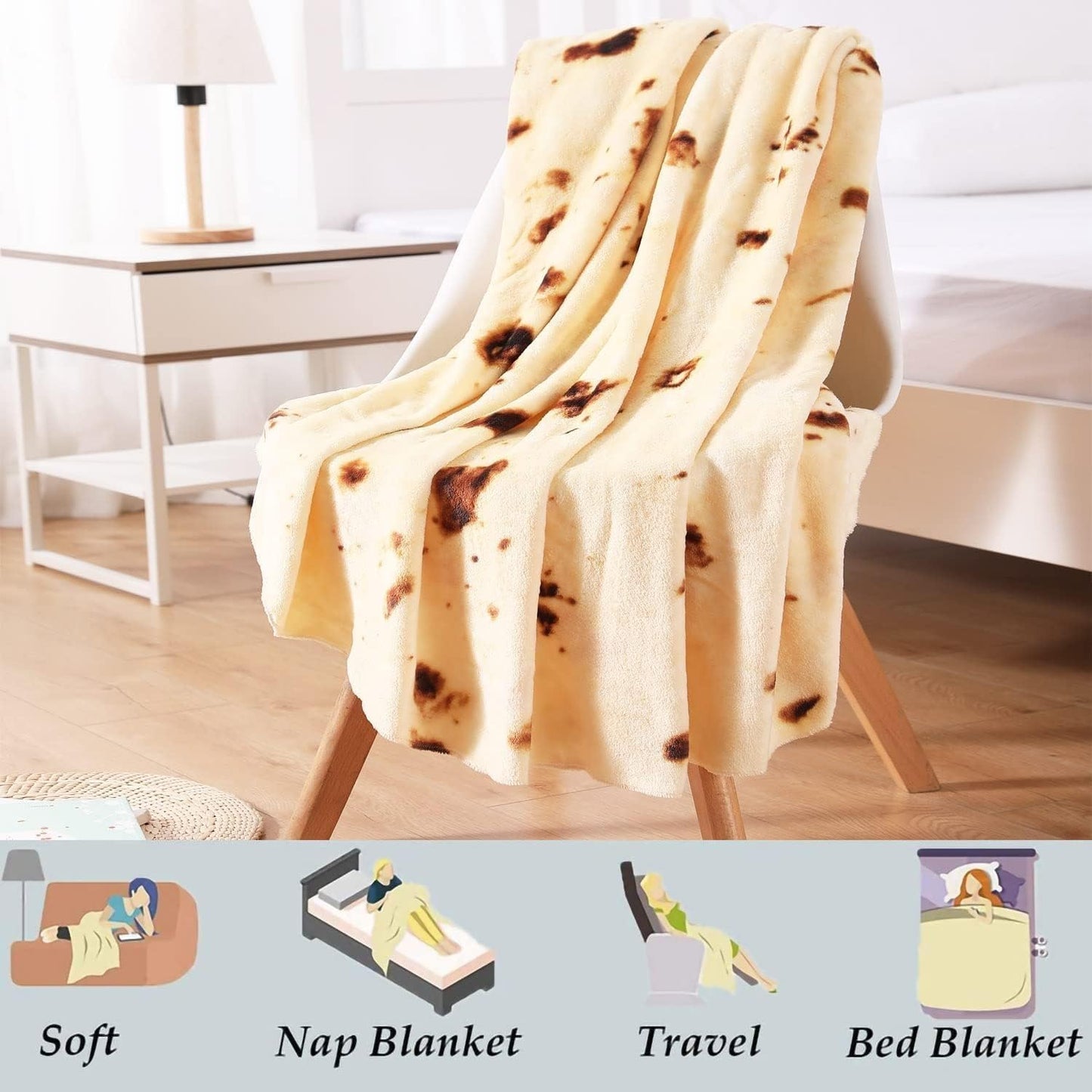 Burrito Tortilla Blanket Baby Stuff Shower White Elephant Gifts for Kids Taco Throw Blankets Wrap Newborn Swaddle Toddler Boy Girl Party Novelty Gag Pets Soft Fleece 40in