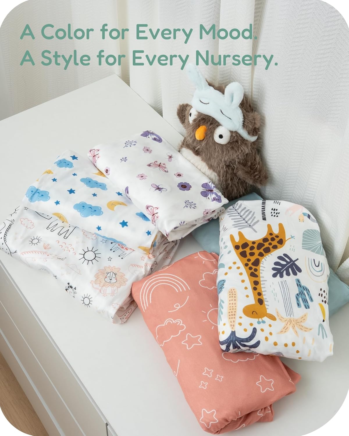 Pack and Play Sheets Fitted, Pink Roses Pattern, Breathable and Safe, Hypoallergenic, 2 Pack for Baby Girls