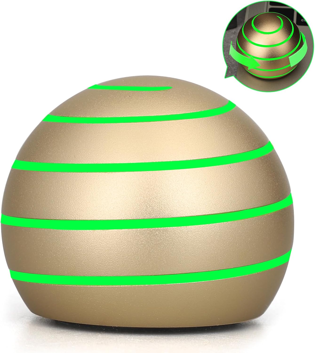 Fidget Spinner Kinetic Spin Metal Desk Toy Ball for Kids Adults, Luminous Full Body Optical Illusion Stress Relief Fidget Gyro Ball Gift for Boys Girls 4-12 5-10 3-12 (Gold)