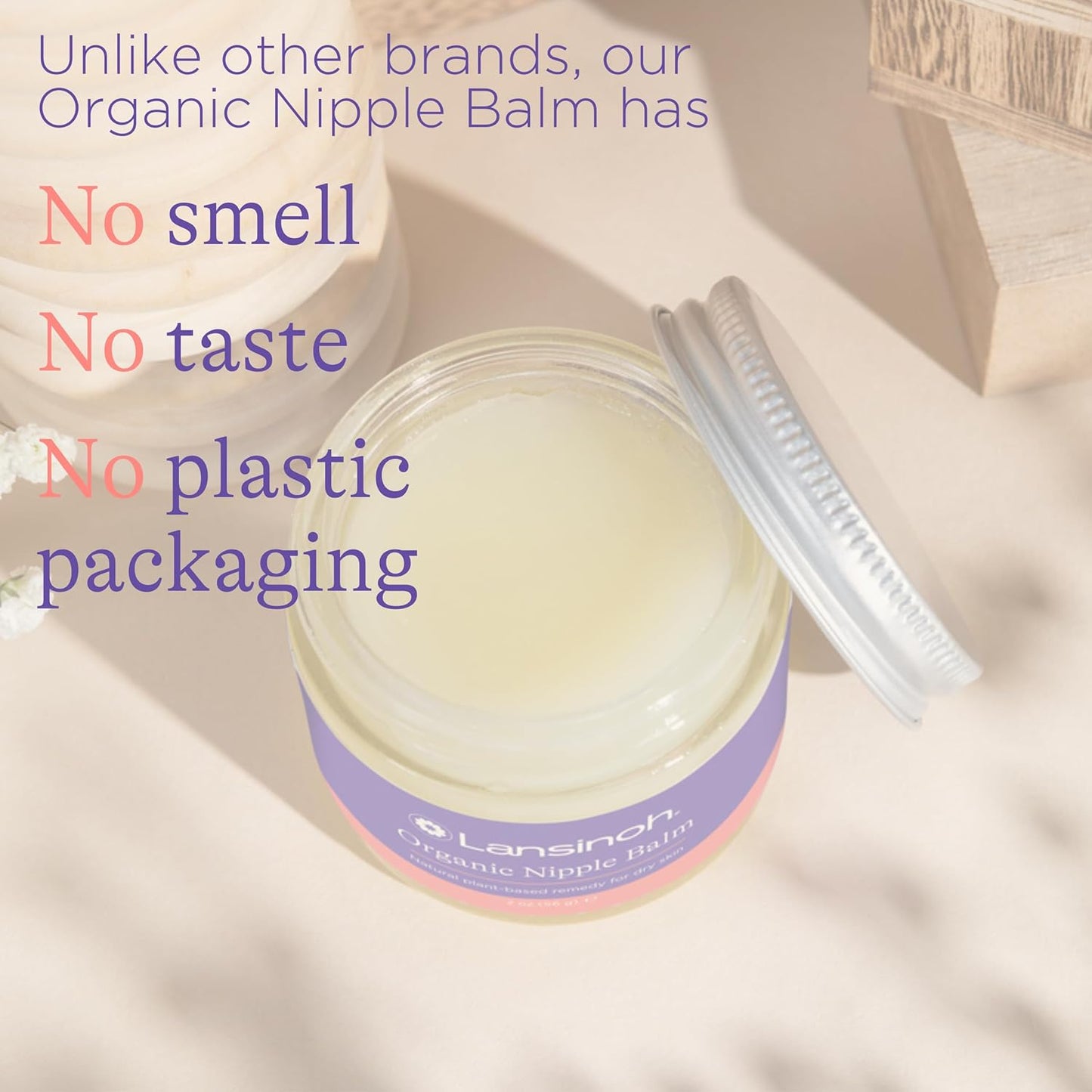 Lansinoh Organic Nipple Butter, Nipple Cream Safe for Breastfeeding Baby, Postpartum Essentials for Mom, 2 Ounces