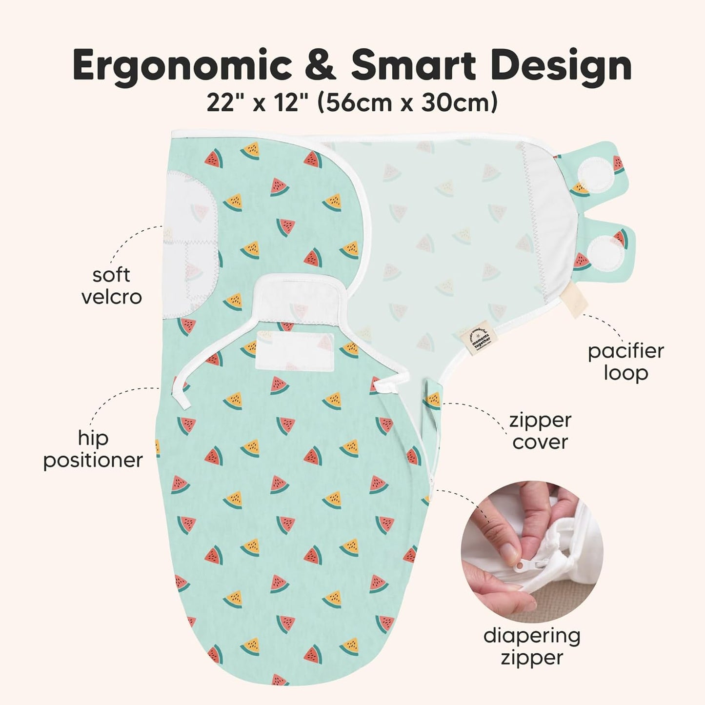 Baby Swaddle Sleep Sacks with Zipper - 3-Pack Swaddles for Newborns 0-3 Months, Infant, Baby Girls, Boys, Soft & Durable Newborn Sleep Sack, Easy Diaper Change Swaddling Blanket (Beach Day)