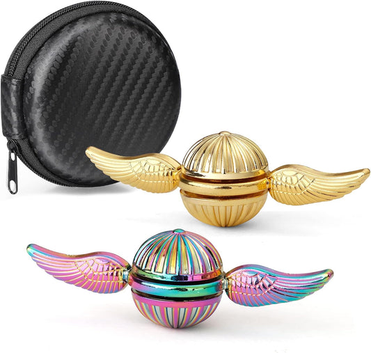 Golden Fidget Spinner Toy Metal for Kids Adults, Cool Margic Orb Fidgit Spinner Finger Desk Spinning Toys, Small Gadget Hand Spinner, Anti Anxiety Stress Relief Toy for Focus, Party Favors Prizes