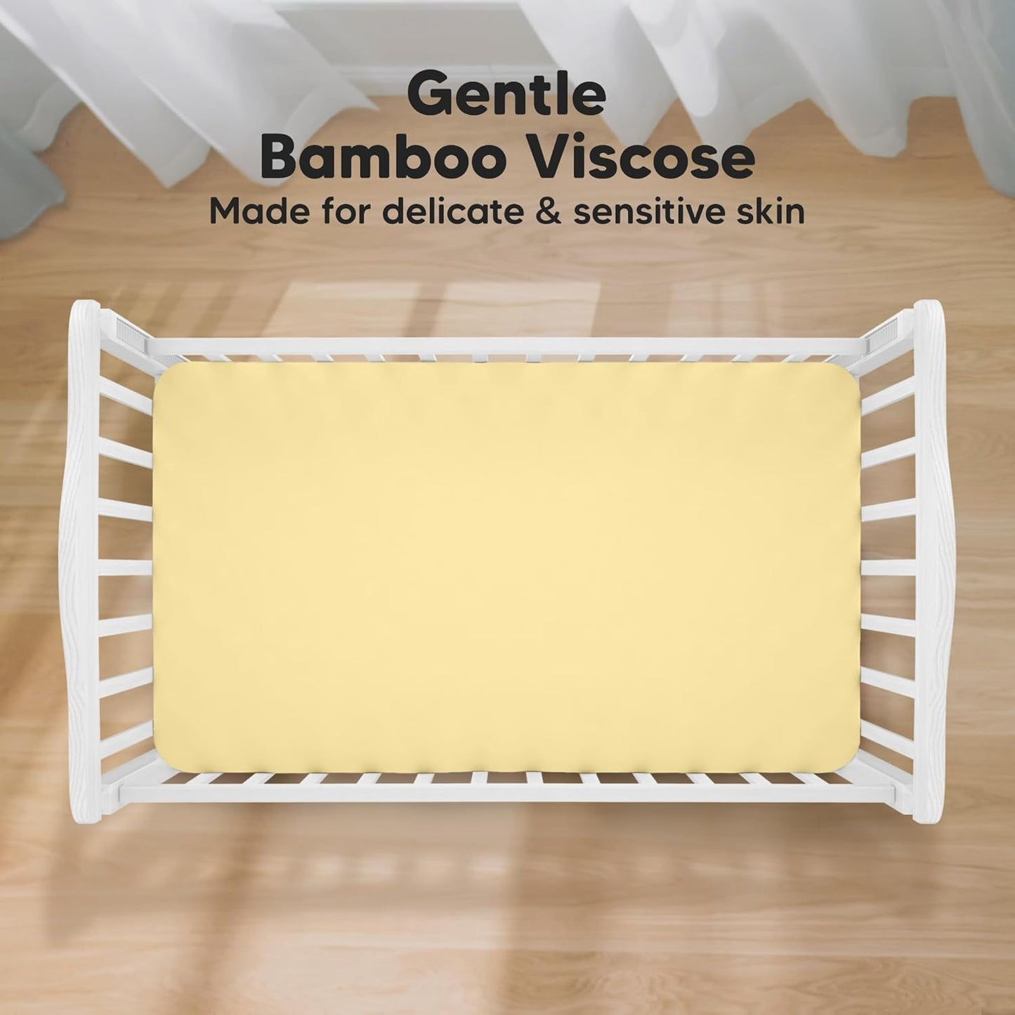 KeaBabies 2-Pack Baby Crib Sheets for Boys, Girls - 52x28 Viscose Derived from Bamboo Toddler Bed Sheets Neutral, Fitted Crib Mattress Cover for Standard Baby Bedding, Soft & Cozy (Sunshine)