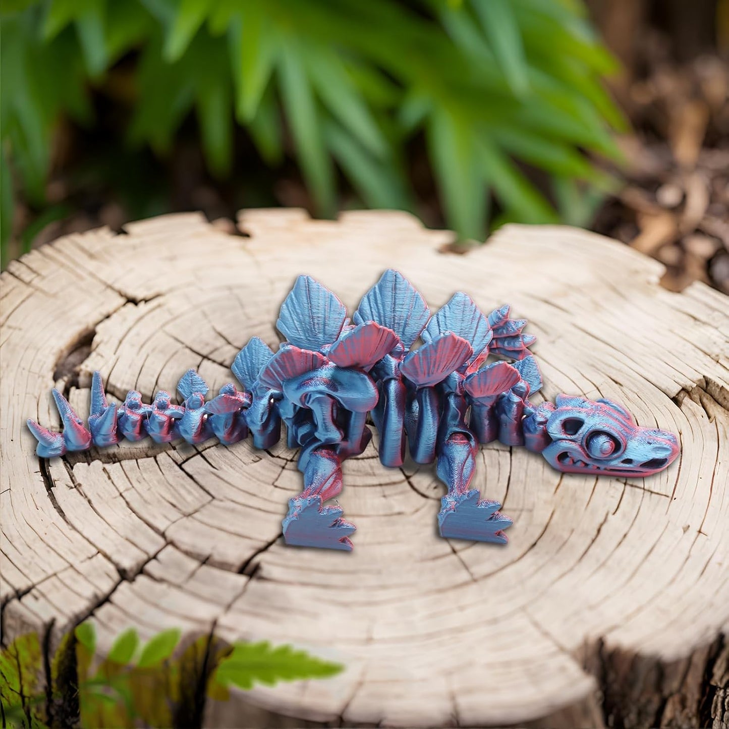 FunisFun 3D Printed Dragon with Articulated Joints for Adult, 3D Printed Dinosaur Fidget Toys Decor for Stress Relief (Stegosaurus-BP, 1P)