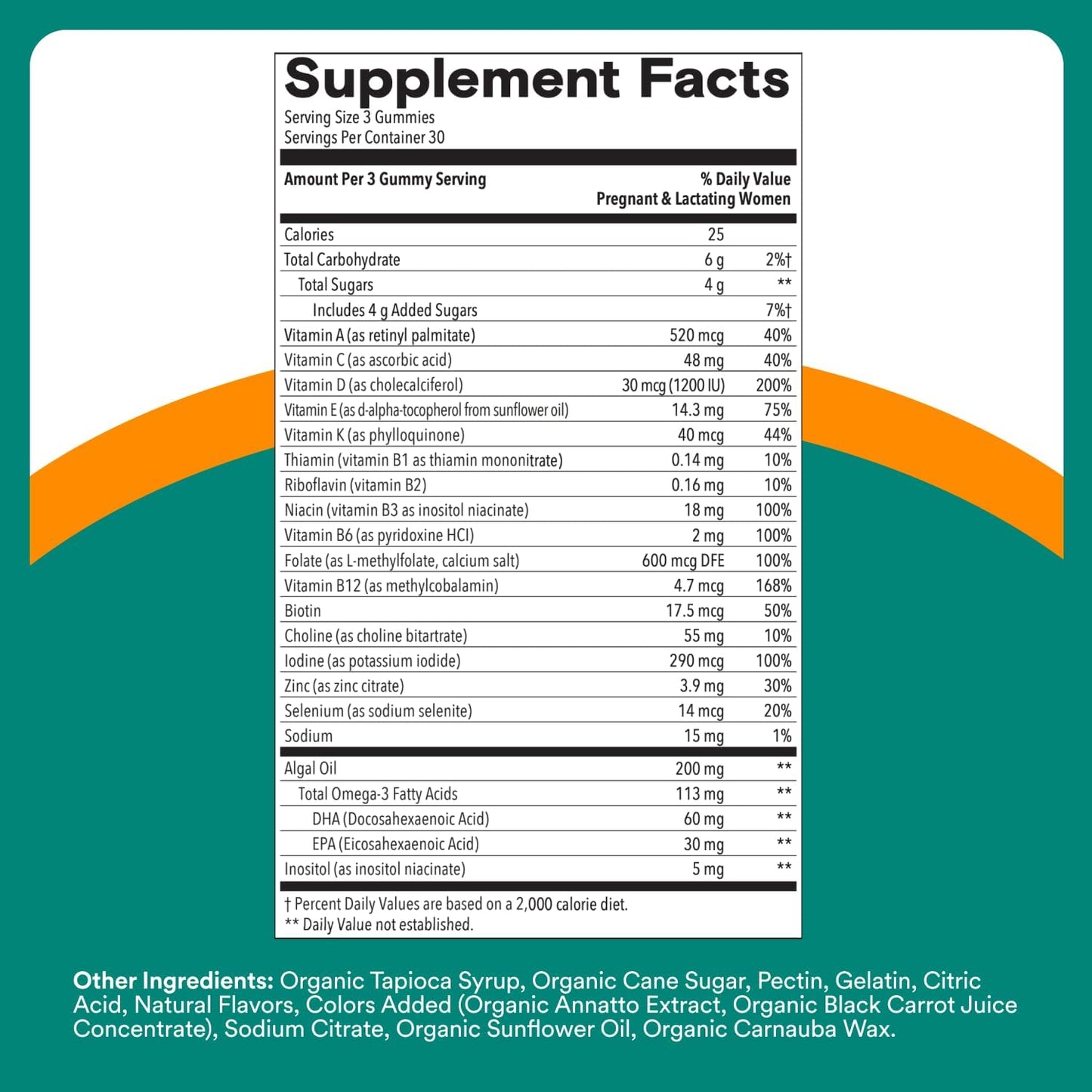 SmartyPants Prenatal Multivitamin Gummies - Improved Formula: Omega 3 (DHA/EPA), Methylfolate, Biotin, Vitamin D3, C, Vitamin B12, B6, Vitamin A, K & Zinc, Gluten Free, 90 Count (30 Day Supply)