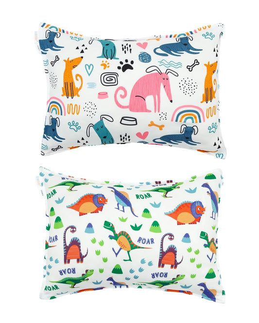 ALVABABY Toddler Pillowcases Stretchy Soft Kids Pillow Cover 2 Pack Fit 13"x 18" or 12"x16" Envelope for Girl Boy Sleepy Travel 2TPE32A