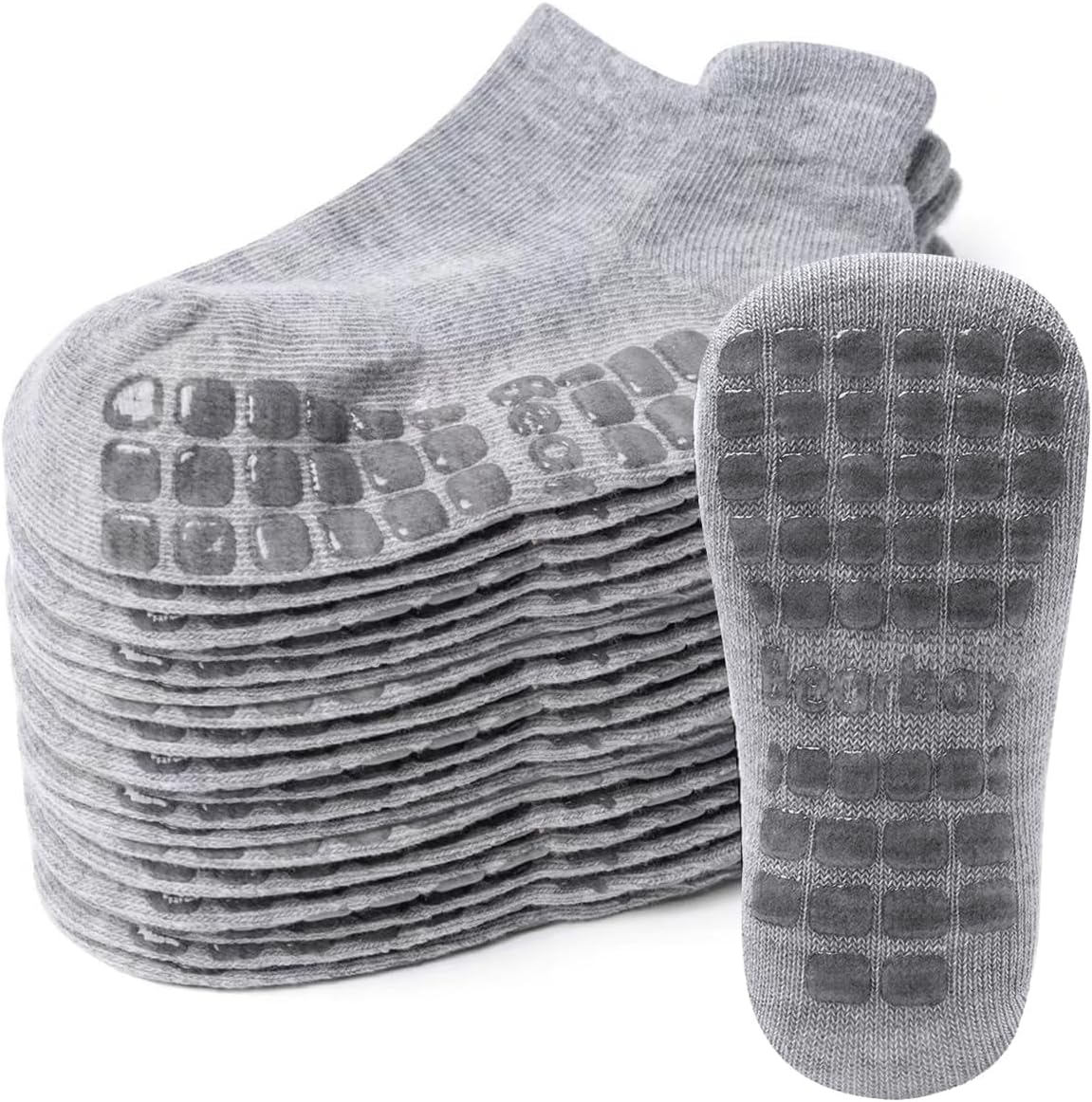 Baby Non Slip Ankle Socks with Grippers for 0 Months-7 Years Old Walking Socks
