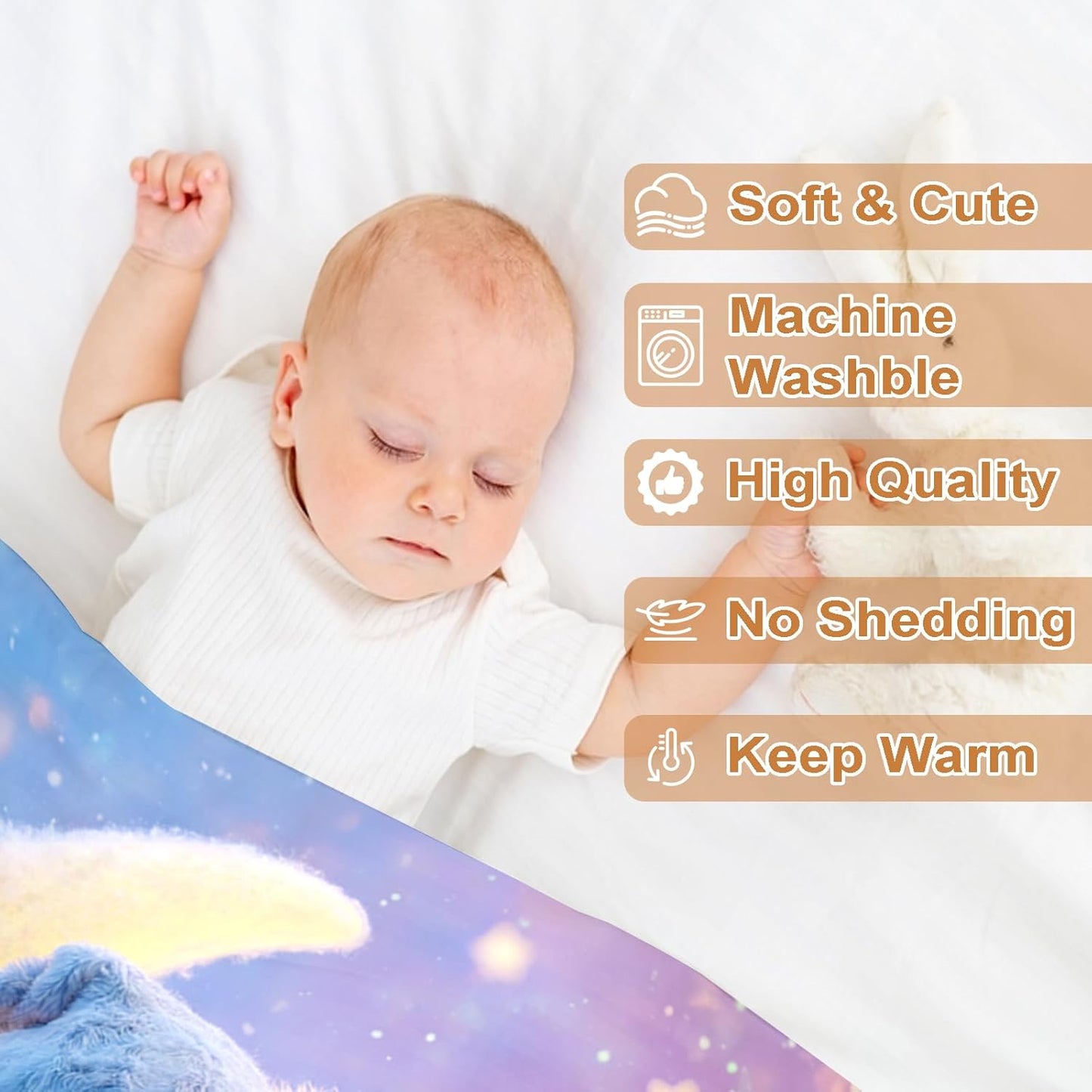 Ship Next Day, Personalized Baby Blanket – Printed in USA, Custom Baby Blanket for Boys & Girls, Baby Blanket with Name, Baby Shower, Easter, Christmas, Birthday Newborn & Toddler Gifts, Baby Gifts