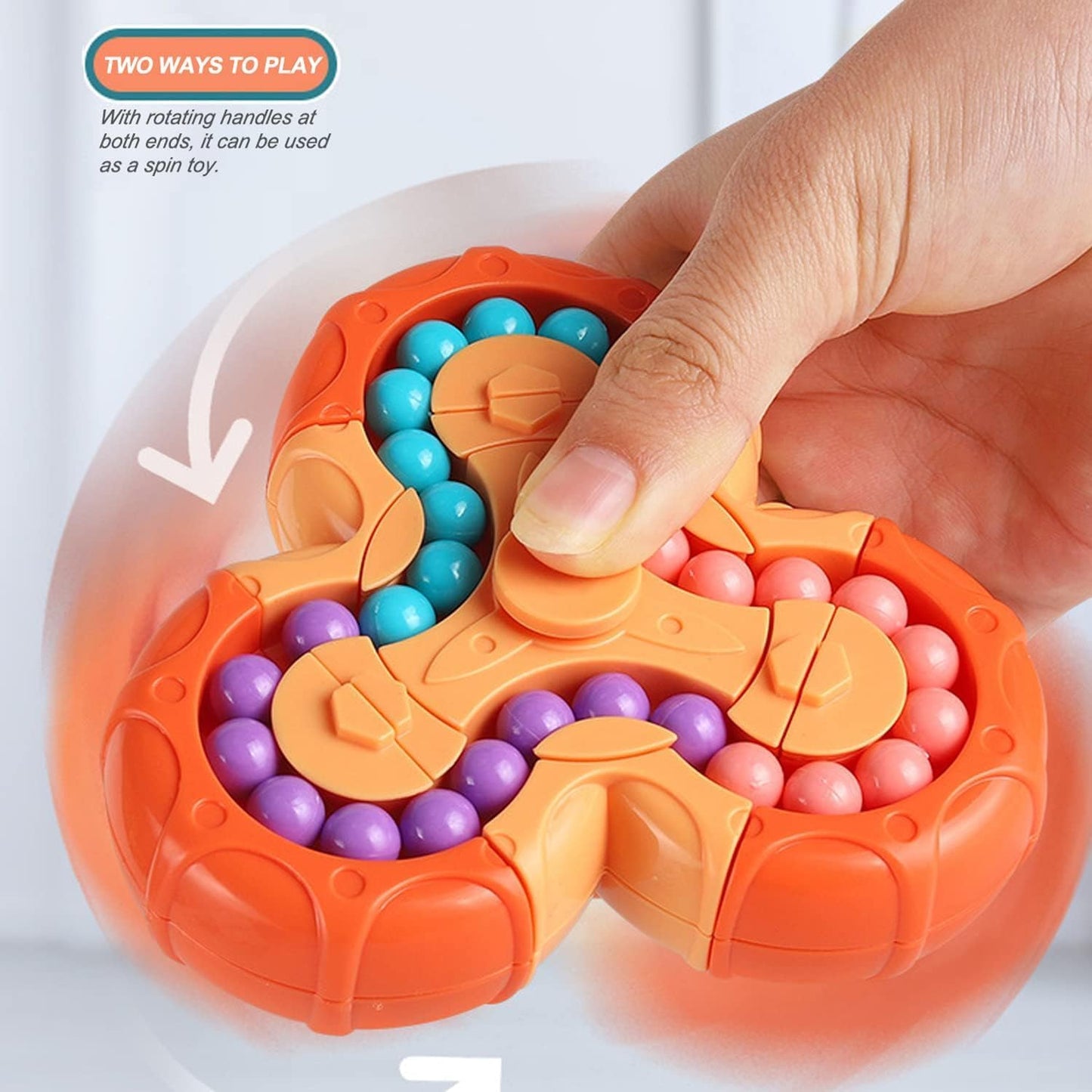 YUDANSI Magic Bean Puzzle Toy, Rotating Magic Bean Fidget Toys 2-in-1, Magic Ball Brain Teaser STEM Game, Gift for Kids Boys Girls Age 3+, 5-7, 8-12, Teen, Adult for Holiday Birthday Graduation Gifts
