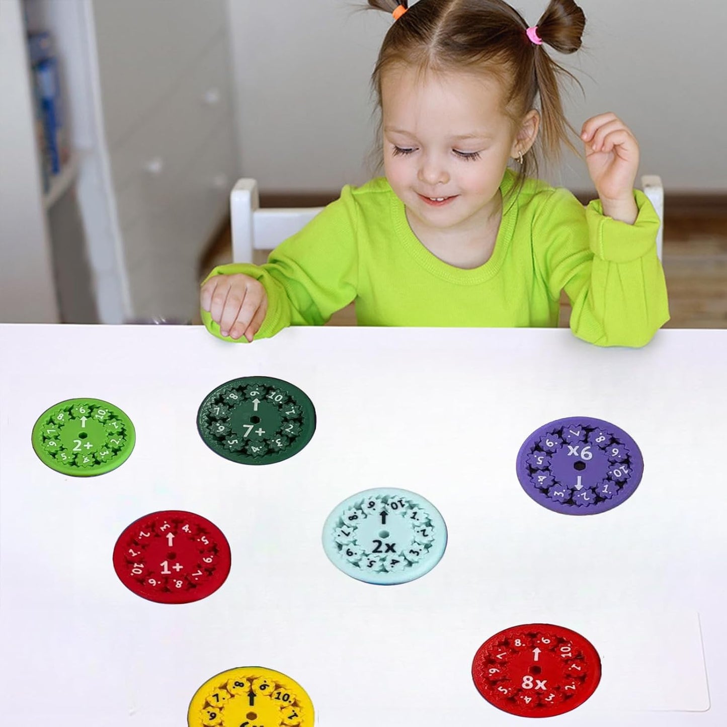 Math Fidget Spinners,Educational Math Fact Fidget Spinners - Learn Division & Multiplication - Perfect for Stimmers & Fidgeters (Add Or Subtract 9pcs)