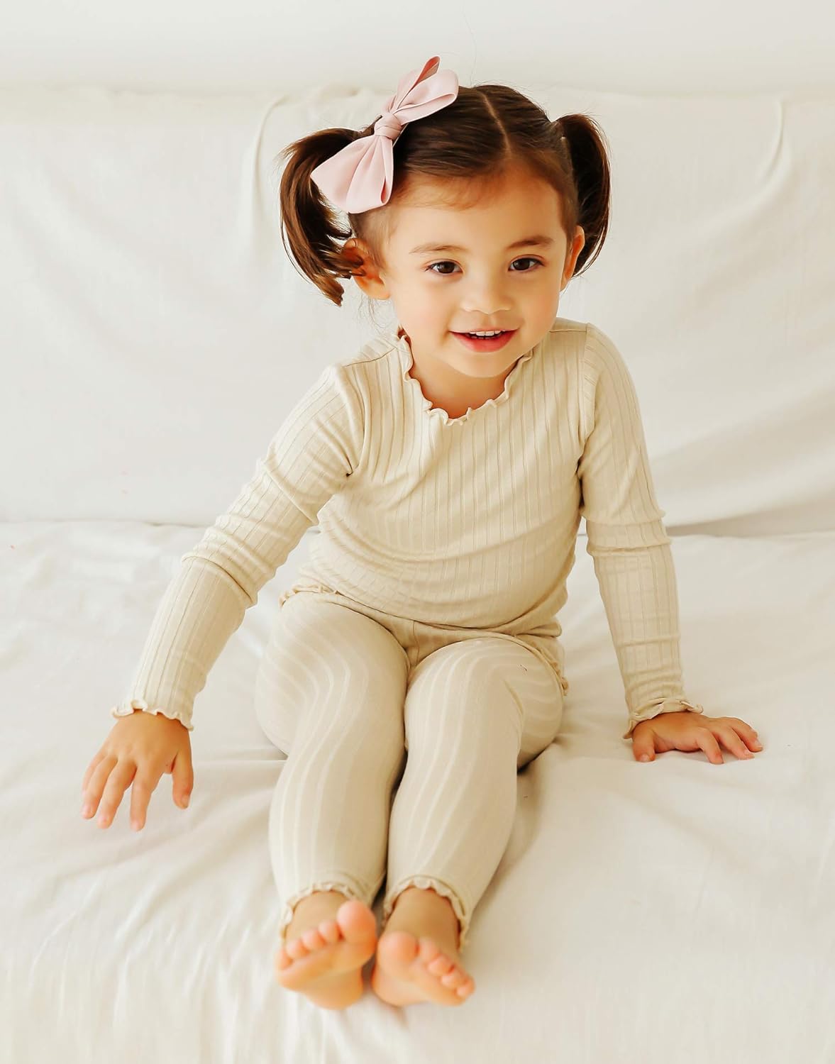 VAENAIT 6M-12Y Toddler Kids Girls Boys Soft Comfy Modal Tencel Solid Raglan Sleepwear Pajamas Pjs 2pcs/4pcs Set