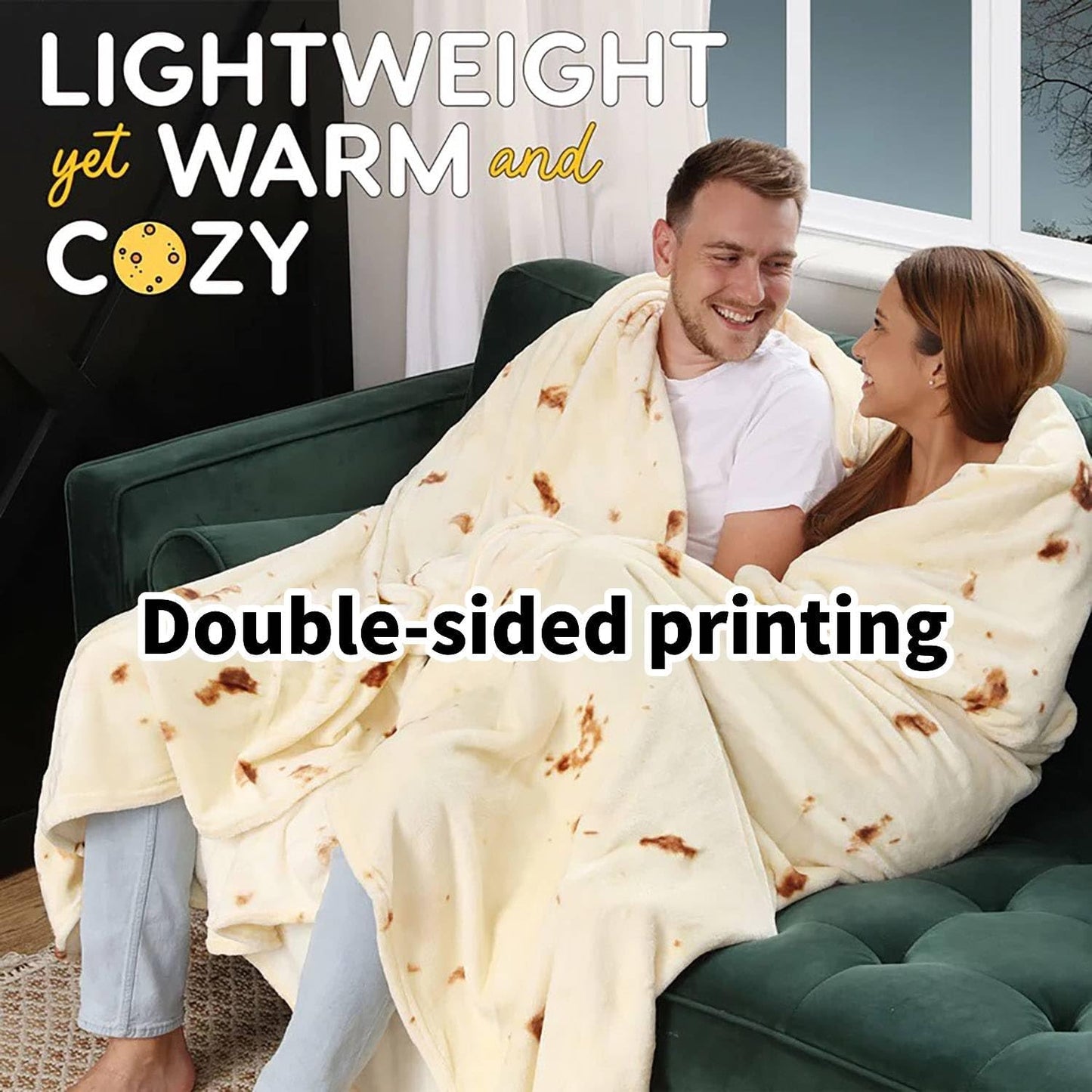 85in Burrito Tortilla Blanket White Elephant Gifts for Adults Useful Taco Throw Blankets Woemn Men Party Cool Stuff Novelty Gag Soft Fleece Wrap