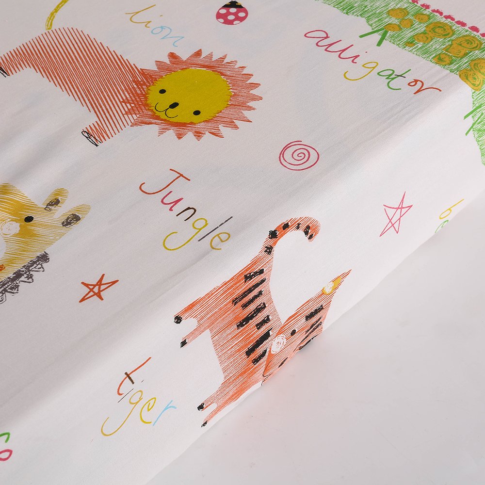 Safari Crib Sheet - Soft Fitted Crib Sheet Baby Sheet for Standard Crib and Toddler mattresses Nursery Sheet for Boys and Girls 1 Pack Animal Jungle Toddler Sheet - by UOMNY