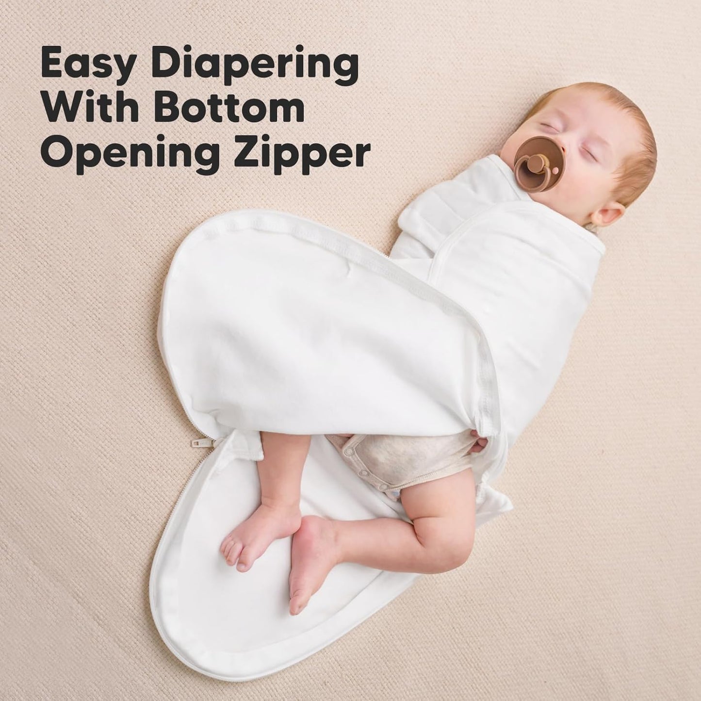 Baby Swaddle Sleep Sacks with Zipper - 3-Pack Swaddles for Newborns 0-3 Months, Infant, Baby Girls, Boys, Soft & Durable Newborn Sleep Sack, Easy Diaper Change Swaddling Blanket (Cloud)