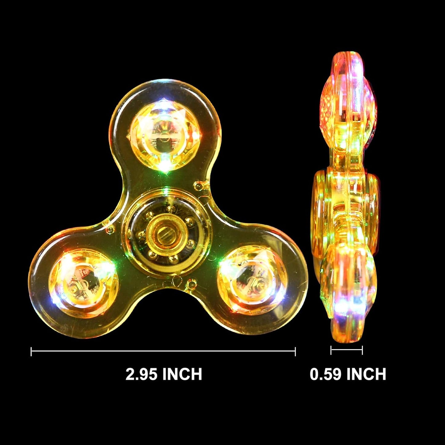 SCIONE LED Fidget Spinners, Light Up Sensory Fidget Toys for Kids, Glow in The Dark Toys for Kids 4-8-12, ADHD Anxiety Stress Relief Toys for Adults, Halloween Classroom Prizes Return Gifts for Kids