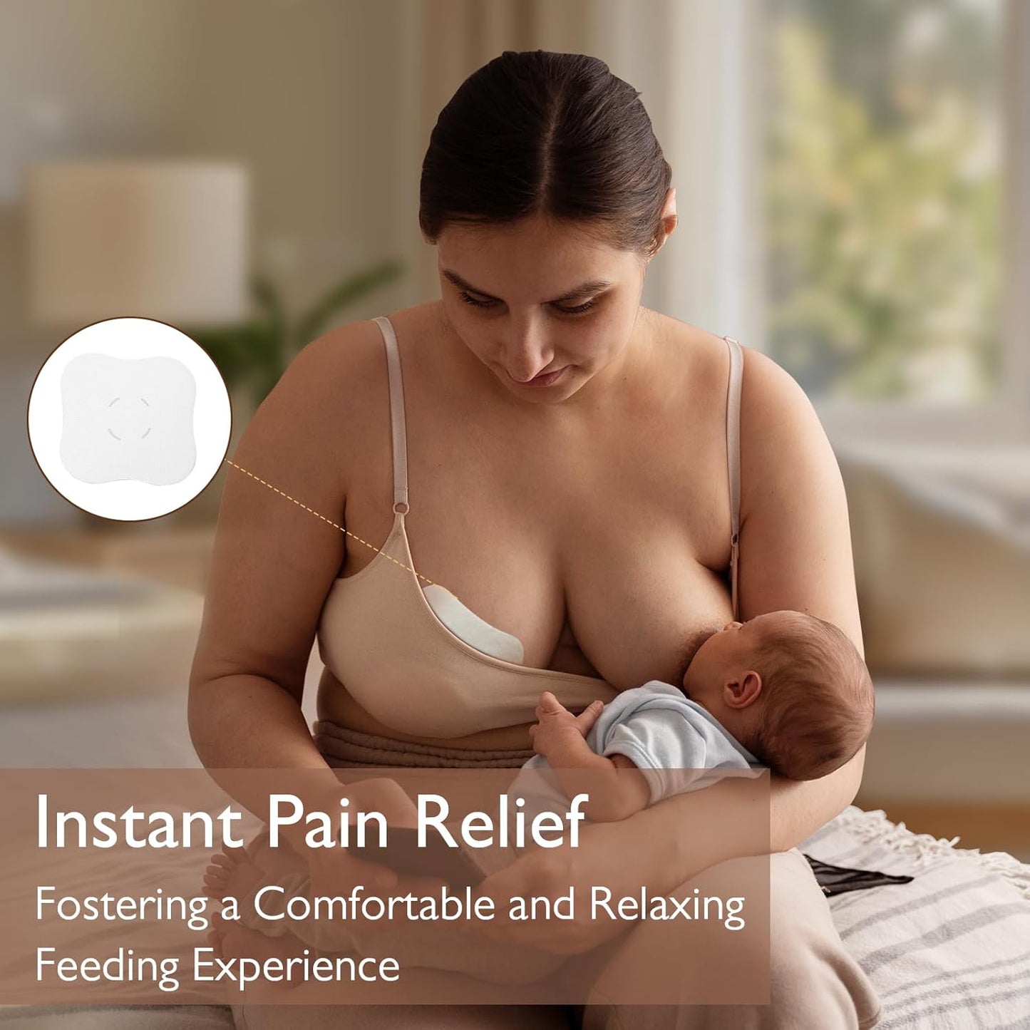 Hydrogel Nipple Gel Pads for Breastfeeding: Soothing Nursing Pads Reusable Instant Cooling Relief | Promotes Healing Irritated Nipples - 6 Packs(12 Count)
