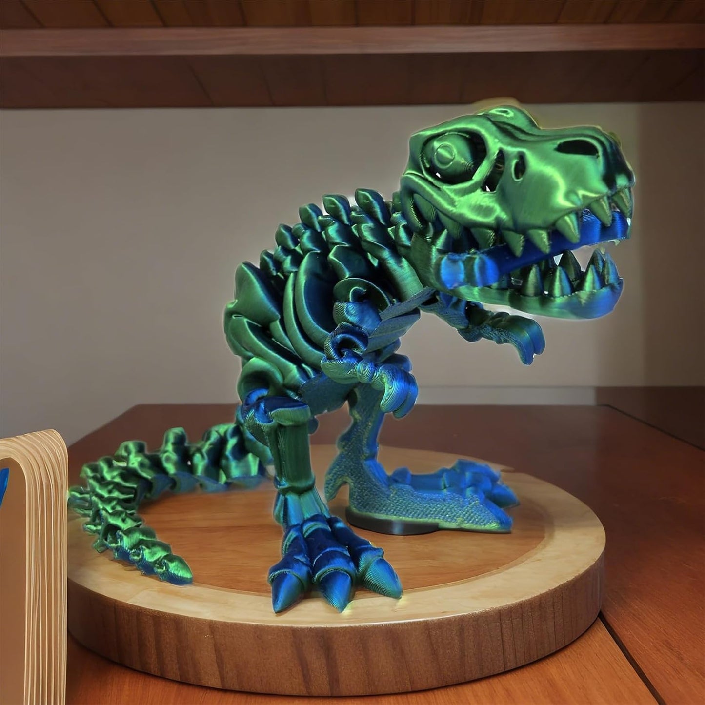 3D Printed Dinosaur Bones Tyrannosaurus Rex Skeleton with Movable Joints, 3D Model Skull T-Rex, Flexible Articulated Dinosaur Fidget Toys Adults for Autism/ADHD