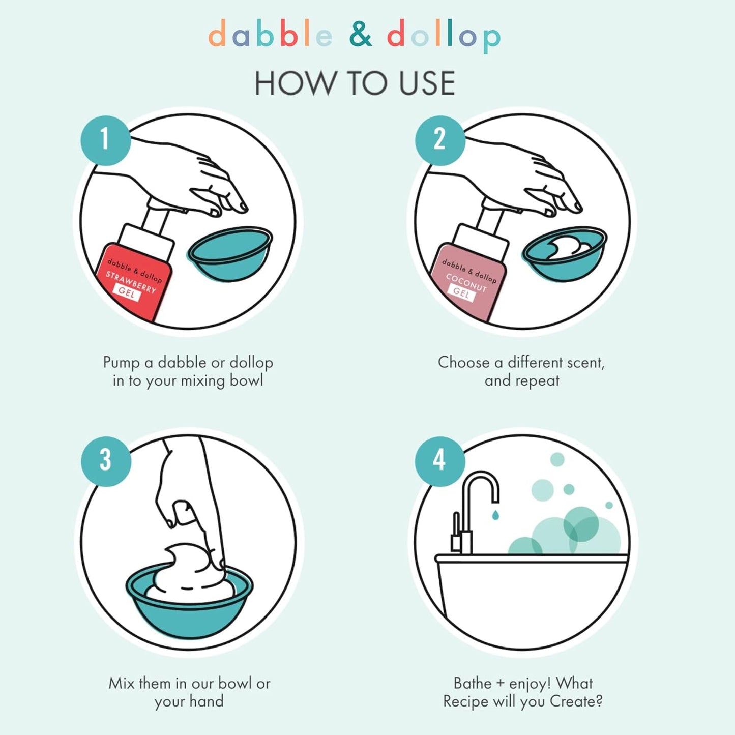 Dabble & Dollop Citrus Kiss Bundle, Natural Bubble Bath, Body Wash & Shampoo for Kids, USA-made, Paraben & Sulfate Free, Vegan, Gluten-Free, Tear-Free, Tangerine, Vanilla, Lemon (Set of 3)