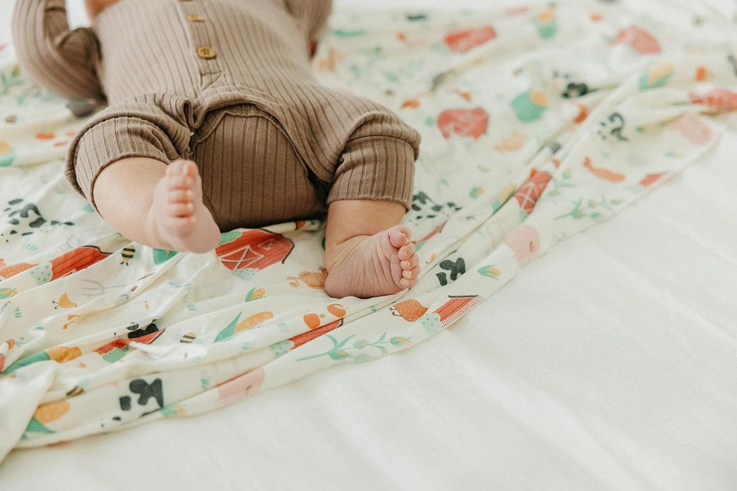 Copper Pearl Baby Swaddle Blanket - Premium Knit Baby Blanket, Large Soft Stretchy Receiving Blankets for Baby Boy and Girl, Swaddles for Newborn, Infant, and Toddler (Farmstead)
