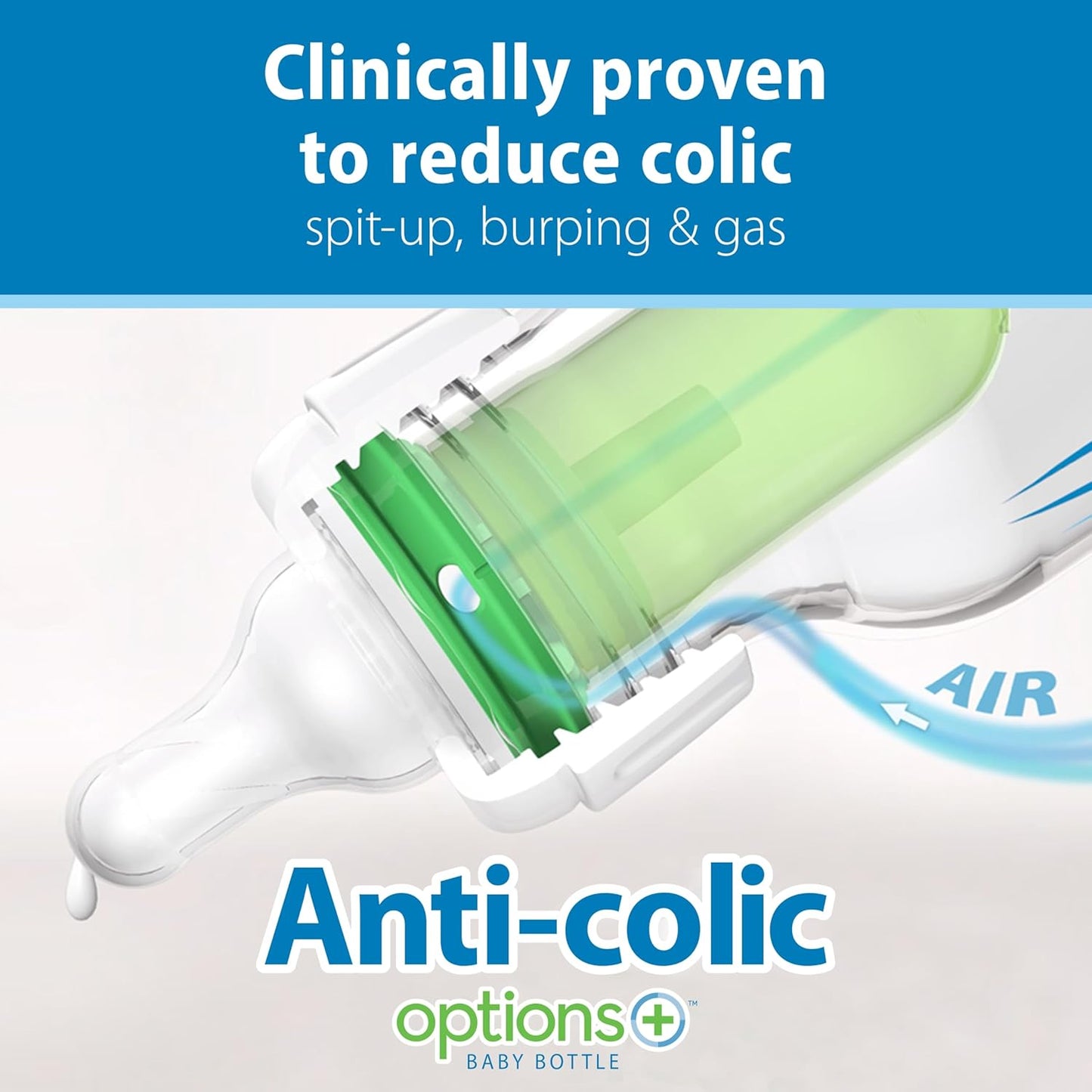Dr. Brown's Natural Flow® Anti-Colic Options+™ Narrow 8oz/250mL Baby Bottle + Lovey Gift Set with Level 1 Slow Flow Nipples