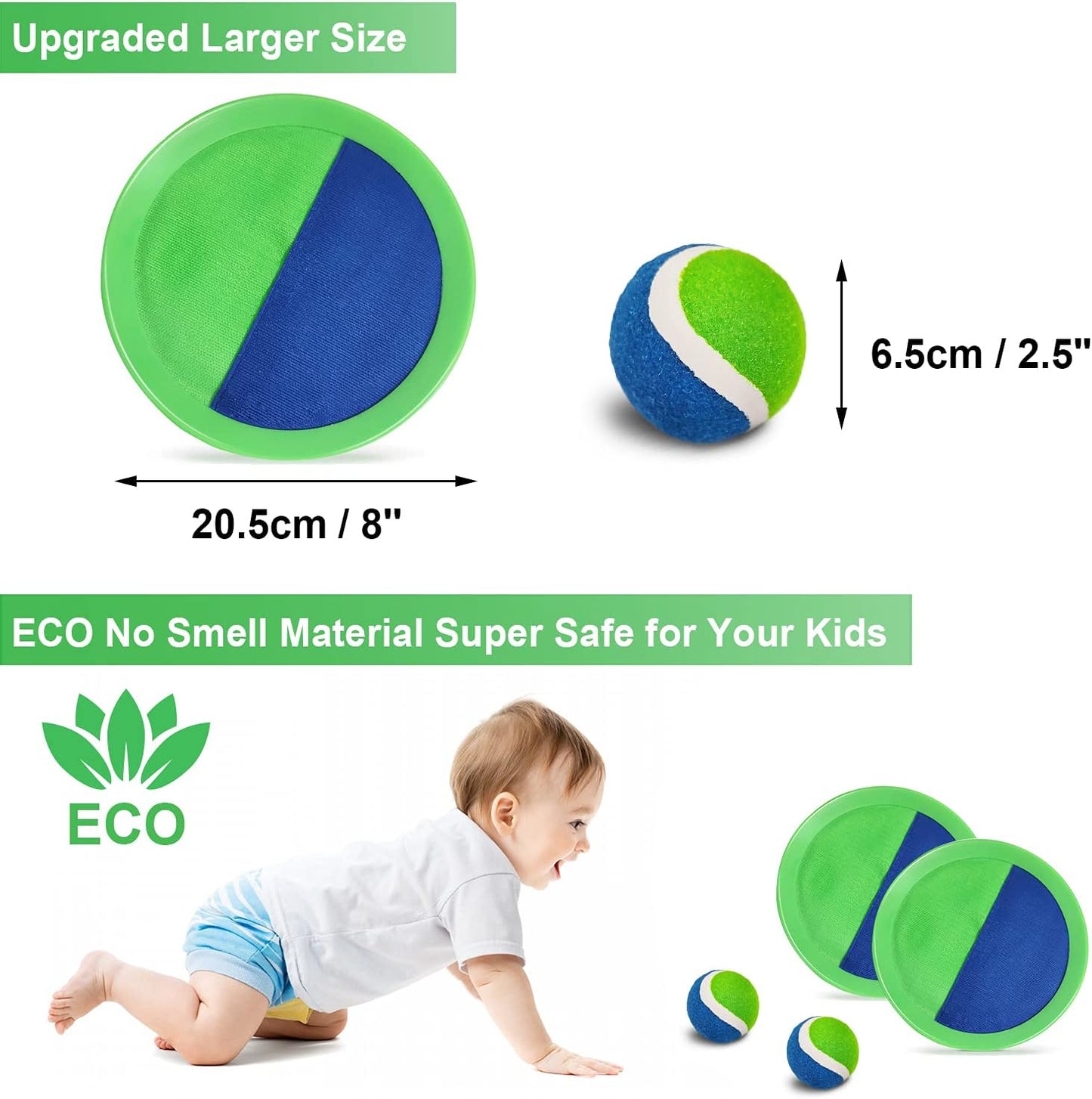 Jalunth Ball Catch Set Game Toss Paddle - Beach Toys Back Yard Outdoor Games Pool Backyard Target Throw Catch Sticky Set Age 3 4 5 6 7 8 9 10 11 12 Years Old Boys Girls Kids Easter Gifts Blue