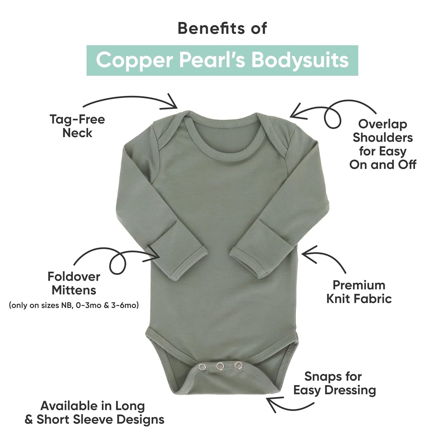 Copper Pearl Long Sleeve Bodysuit Baby: Ultra Soft Baby for Newborns, Boys, and Girls - Stylish, Comfortable, Overlap Shoulders, Premium Knit Fabric - 12-18 Months, Teacher