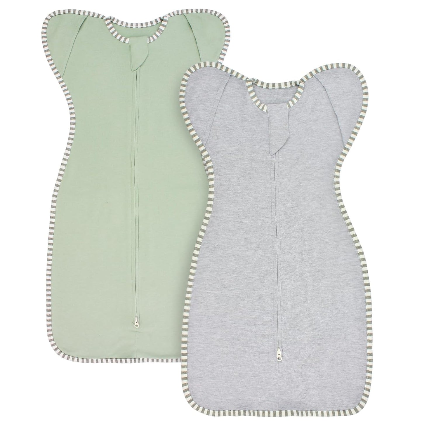 Baby Sleep Swaddles Arms up Swaddle 6-9 Months, Baby Transitional Swaddle Sack with 2-Way Zipper, 2-Pack Arms In/ Out 100% Cotton 0.8Tog Transition Swaddle Sleep Sack for Boy Girl (Large 20-27lbs)