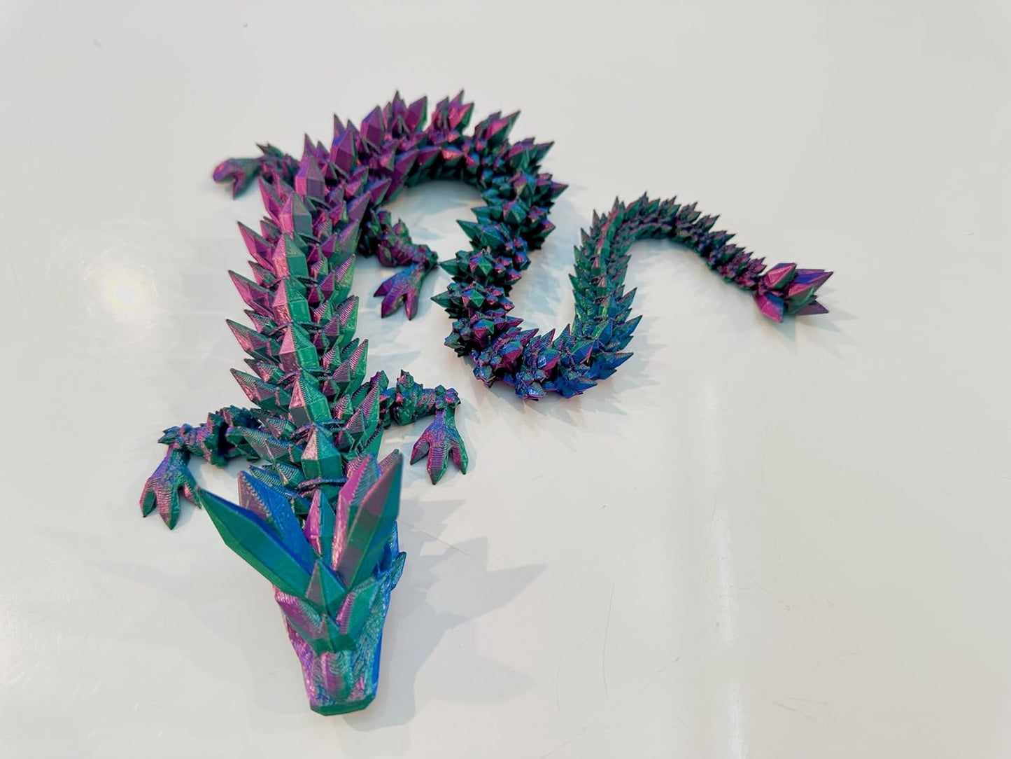 Crystal Dragon - Articulated Flexi Dragon - 3D Printed Gift (Baby, Purple/Blue/Green)