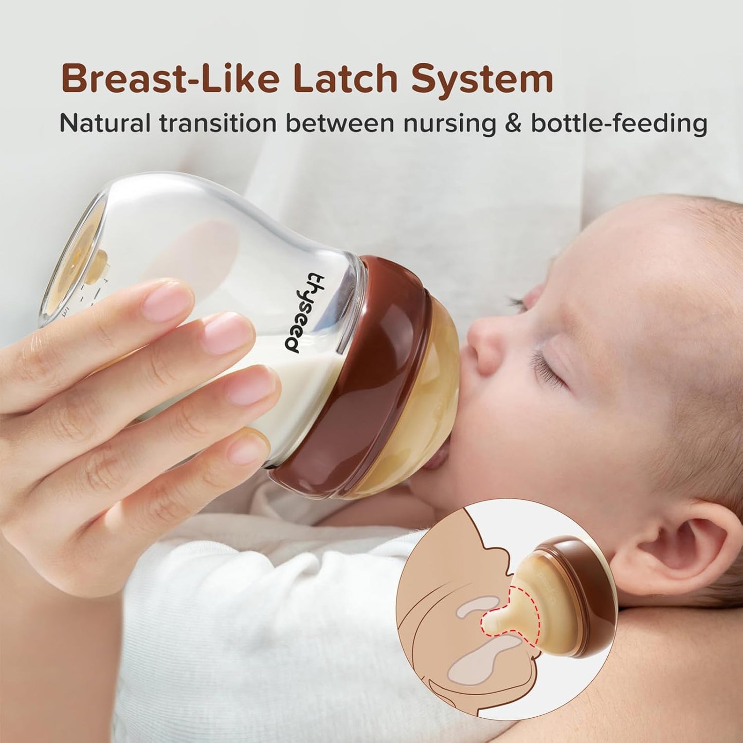 Glass Natural Anti-Colic Baby Bottles | Newborn Breast Like Nursing Bottle for Breastfed Babies with Nipple(0-1 Months),5oz,1pack