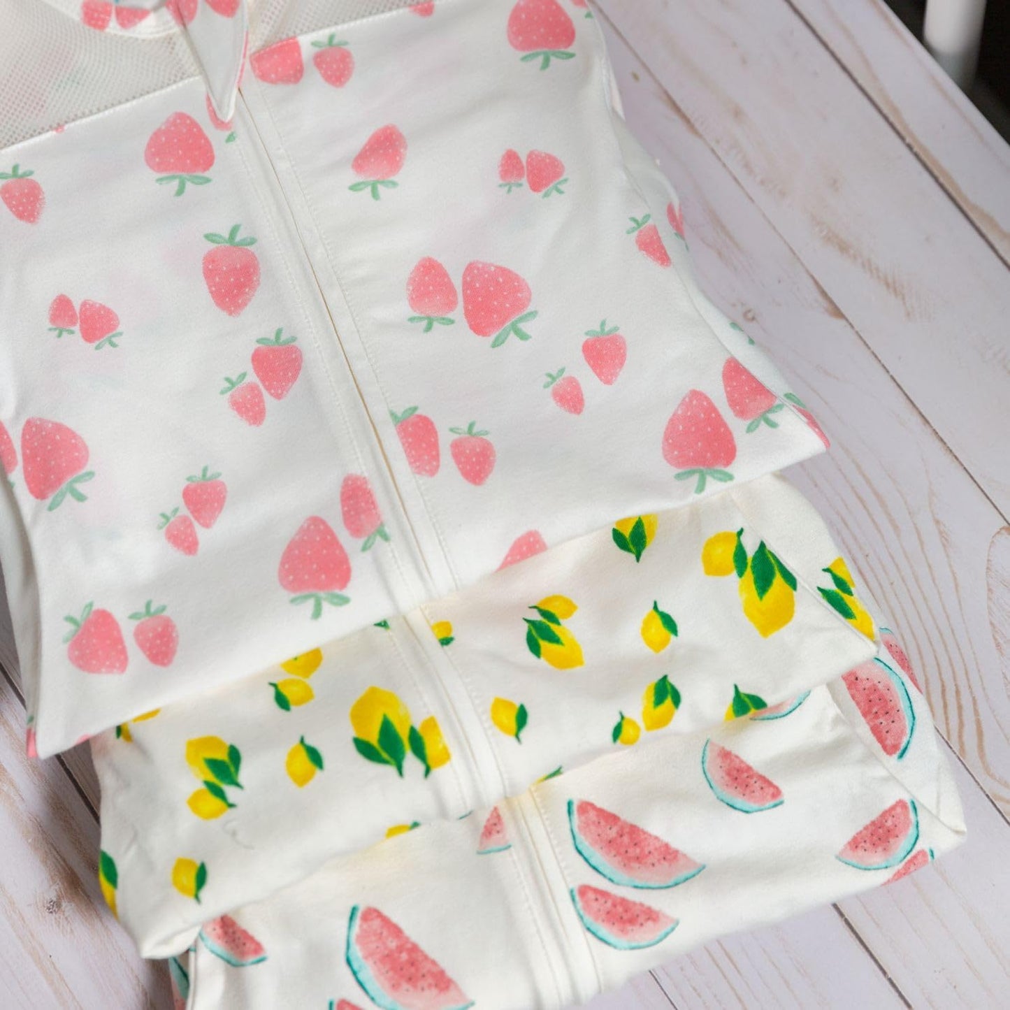 Happiest Baby SNOO Sleep Sack - 100% Organic Cotton Baby Swaddle Blanket - Doctor Designed Promotes Healthy Hip Development (Ivory Watermelons, Large)