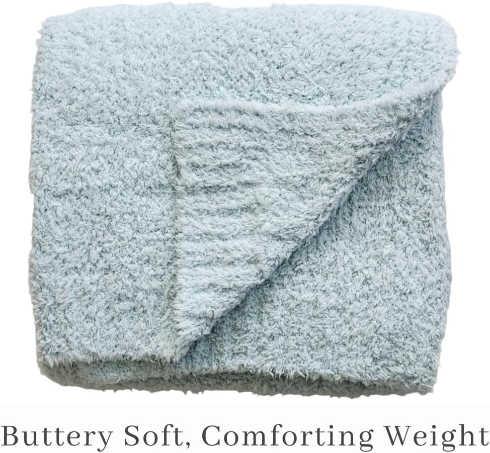 SARANONI Bamboni Luxury Baby Blanket | Plush Blanket for Infant Boys & Girls | Receiving Blanket 30” x 40” | Sky Blue