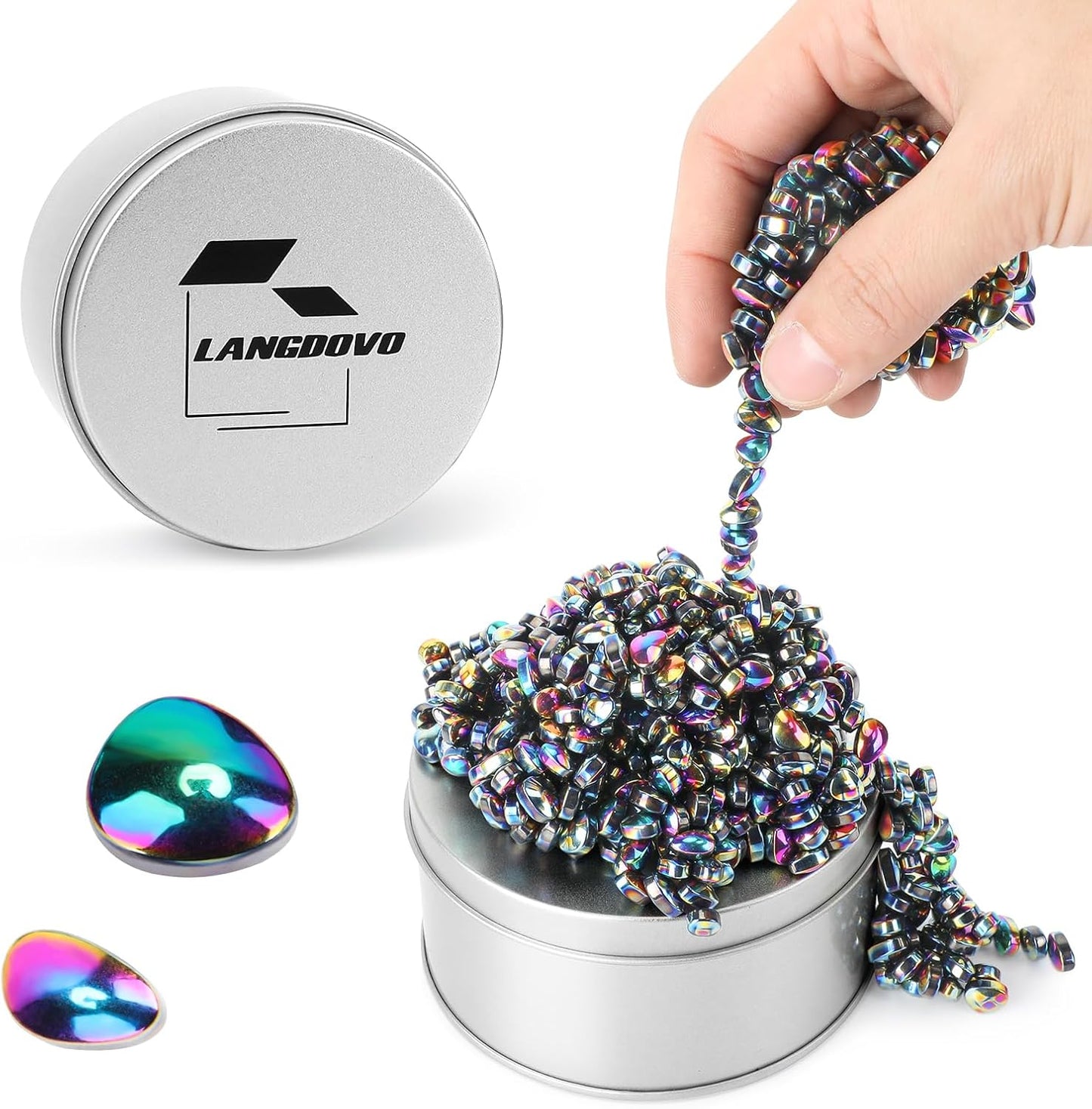 Magnetic Putty Over 600 Weak Magnetic Beads Fidget Ferrite Putty Crags Magnetic Stones Fun Quiet Magnetic Balls Fidget Toys for Office and Desk (Colorful)