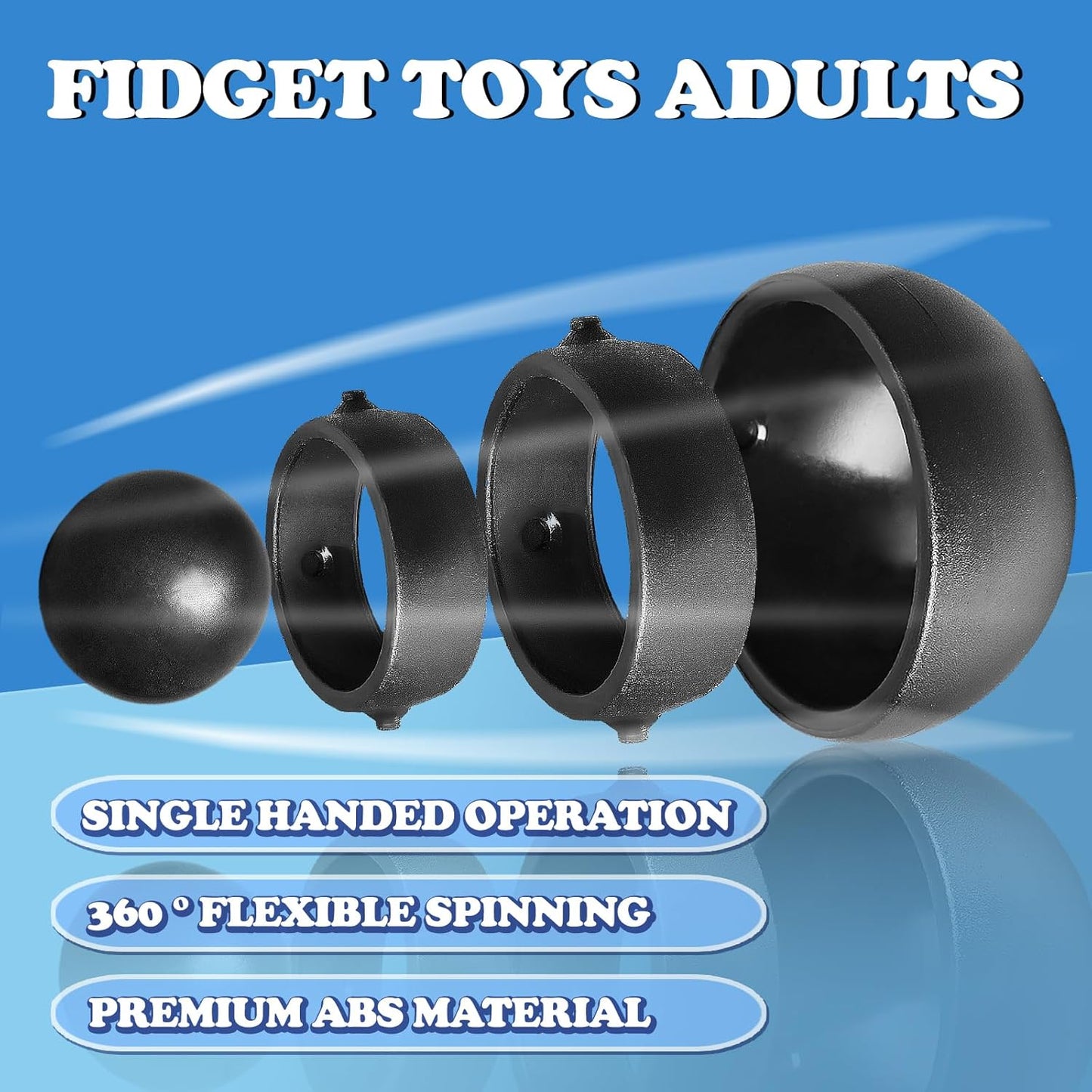 Fidget Toys Adults 4 PCs, Sensory Figette Spinner Anxiety Stress Relief Toys Quiet Fidgets Gyro for Autism ADHD Kids Gifts Cool Gadget Office Desk Toy Easter Basket Stuffers for Teen Boys…