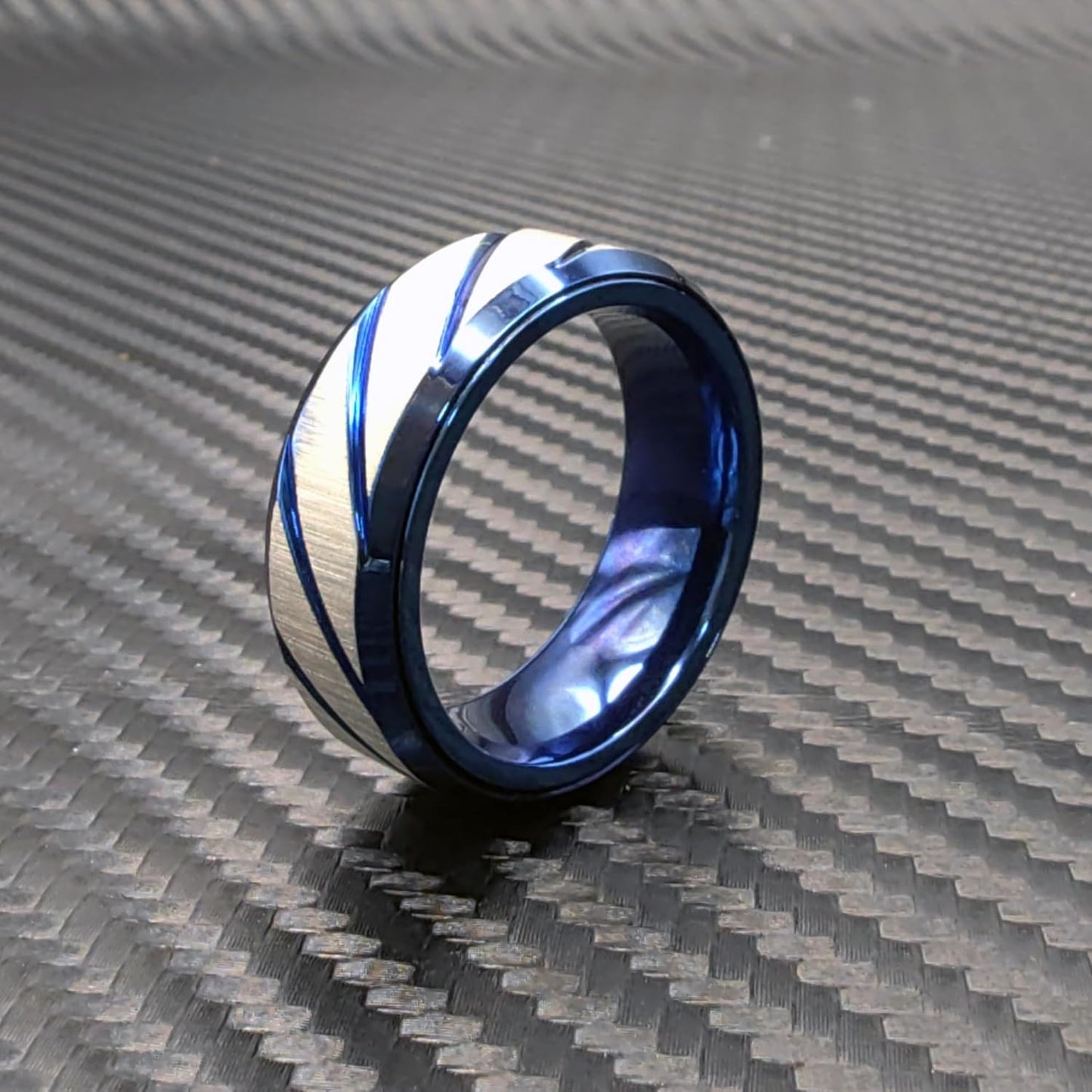 EDC Fidget Slider Fidget Toy Adult Stress Relief Metal Ratchet Ring Jewelry ADHD Recreational Fidget Toy Tactile Coin (Blue, 13)