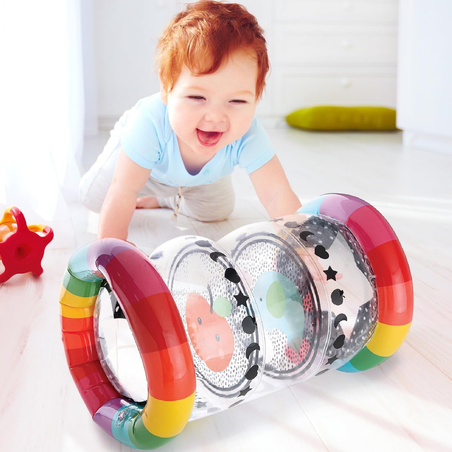 The Peanutshell Inflatable Tummy Time Roller - Crawling Toys for Babies, Soft & Supportive Baby Tummy Time Roller, Water-Friendly Crawling Toys for 6-12 Months - Montessori
