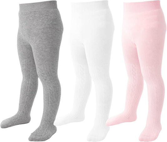 Mini angel Baby Tights Toddler Girl Tights Seamless Cable Knit Leggings Soft Cotton Stockings Pantyhose 3/4/5 Pack