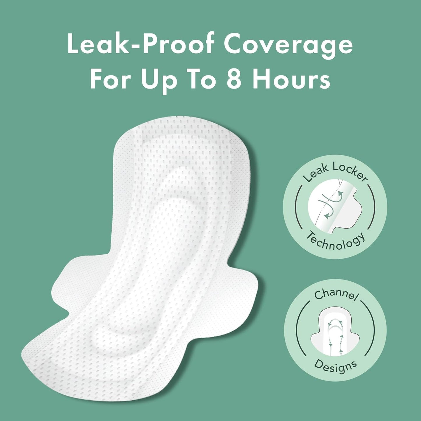Rael Organic Cotton Cover Pads with Wings - Regular Absorbency, Unscented, Ultra Thin for Women (Regular, 42 Count)