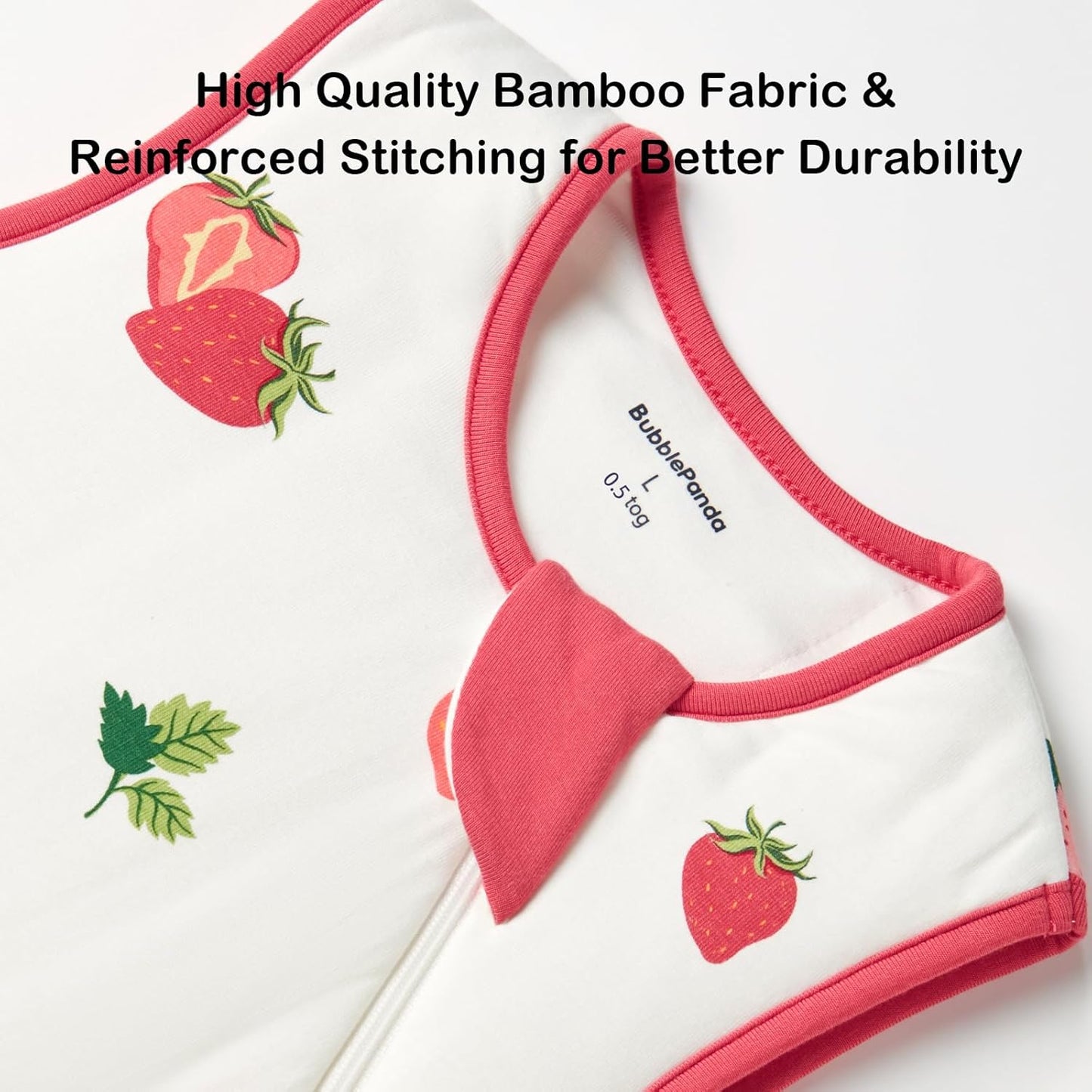 BubblePanda Rayon Made from Bamboo Sleep Sack 0-6 Months 0.5 Tog Soft Newborn Sleep Sack 3-6 Months for Infant Babies 2-Way Zipper Wearable Blanket Baby 0-3 Months