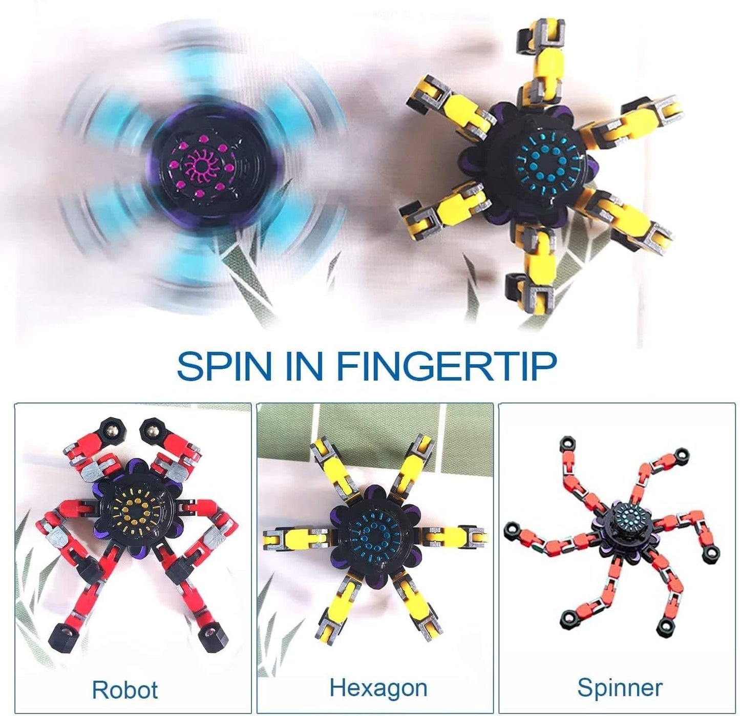 2024 New Fidget Toy Robot Spinners Sensory Toy (Yellow), Small