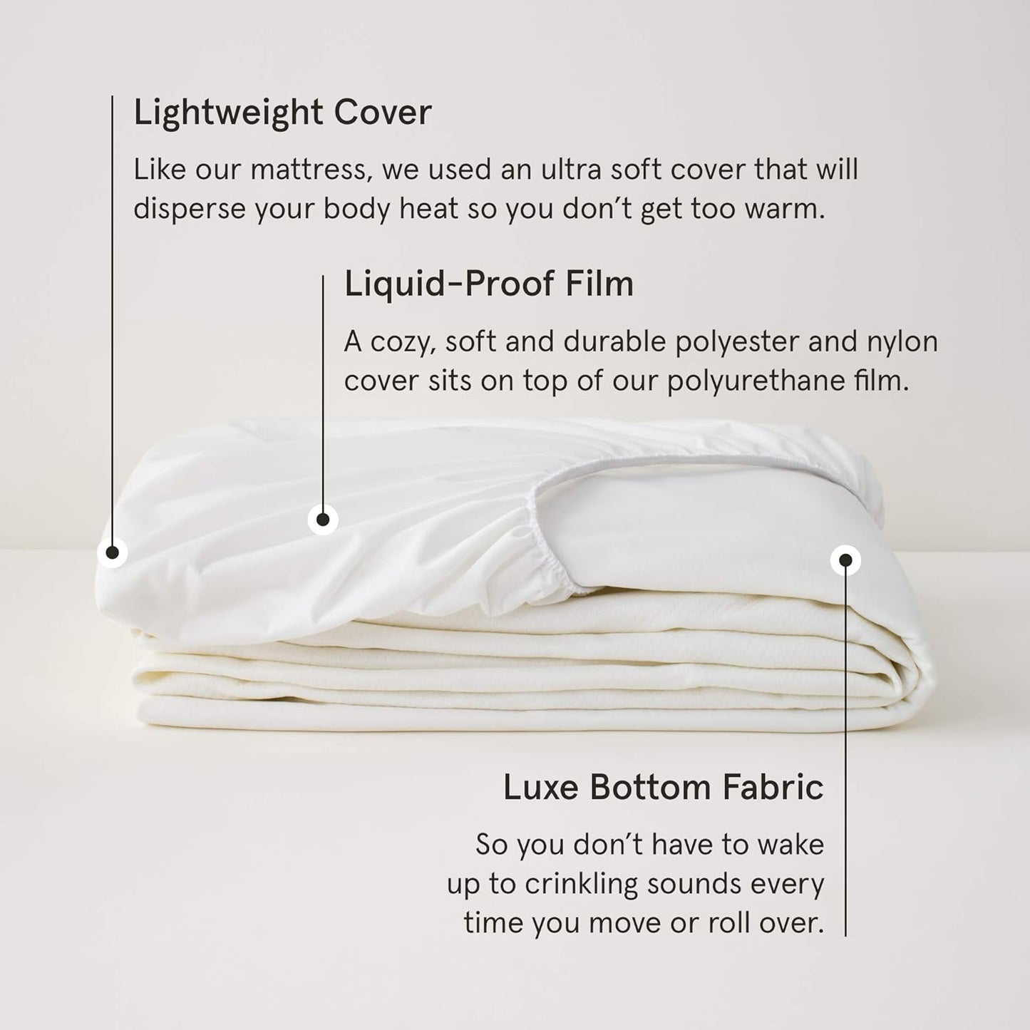 Tuft & Needle Twin XL Mattress Protector - Waterproof, Liquid-Proof, Sleeps Quiet, Fitted Sheet Style, Soft and Comfortable, White
