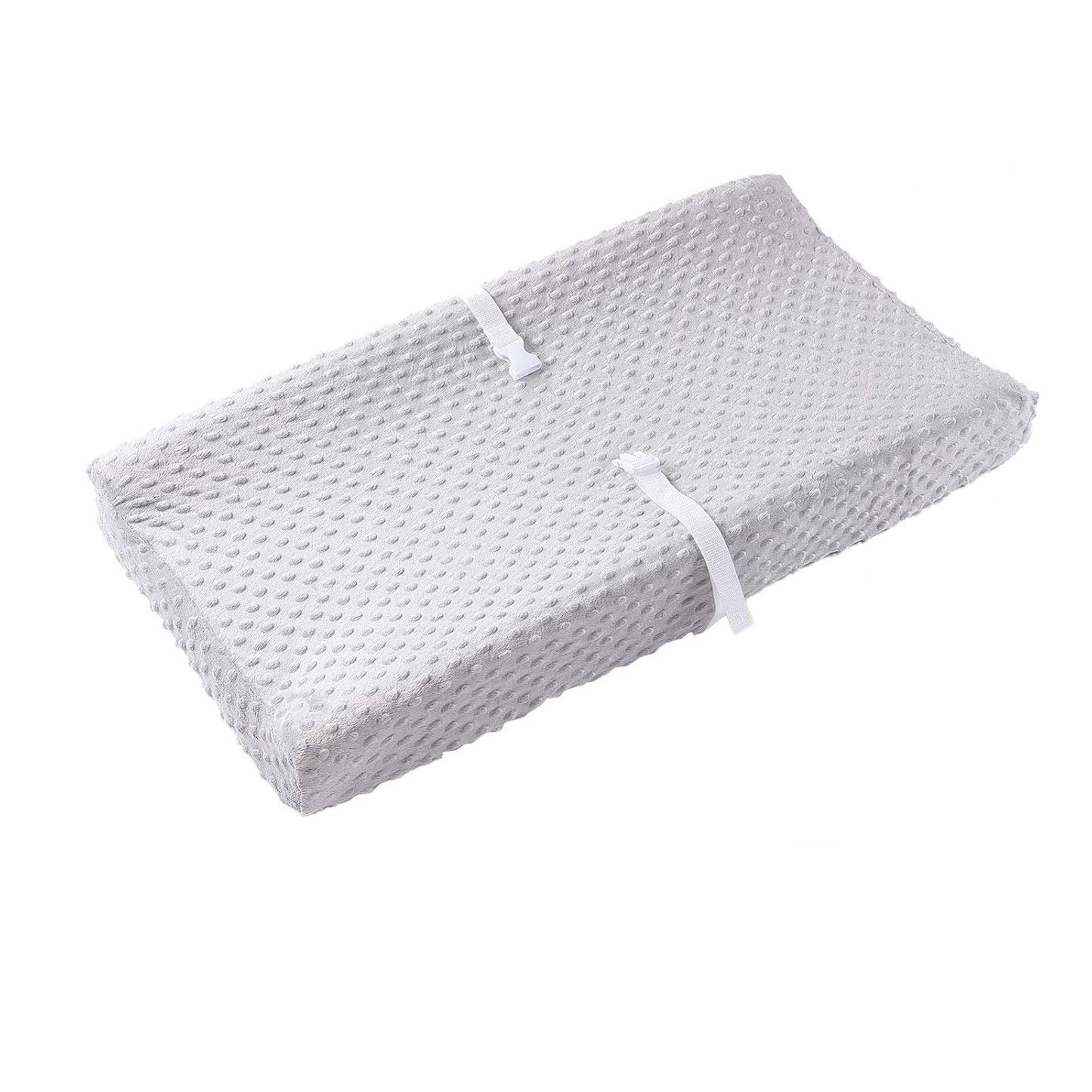 Baby Changing Pad Cover, Super Soft Plush Dot Diaper Changing Table Covers for Baby Girls and Boys, Ultra Comfortable, Safe for Babies, Fit 32"/34'' x 16" Pad (Gray)