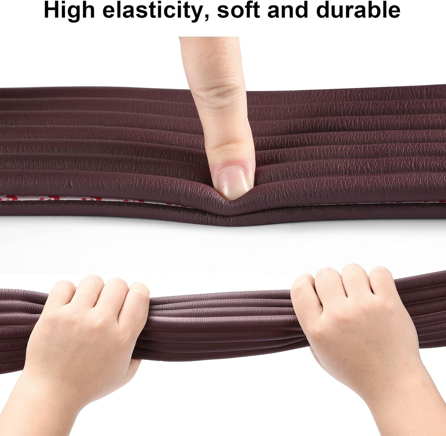 Upgrade Baby Proofing Edge Corner Protector, 16.4ft Edge Guards Padding with 3M Adhesive, Extra-Wide Soft Rubber Foam Padding, Furniture,Sharp Edge Safety Corner Edge Bumper Guard- Brown