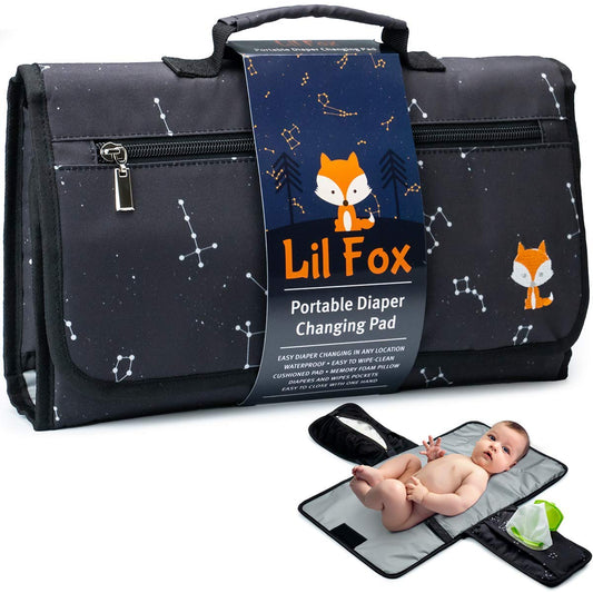 Portable Changing Pad - Waterproof Travel Baby Diaper Changing Pad, Mat Foldable, Wipes Pocket, Gifts