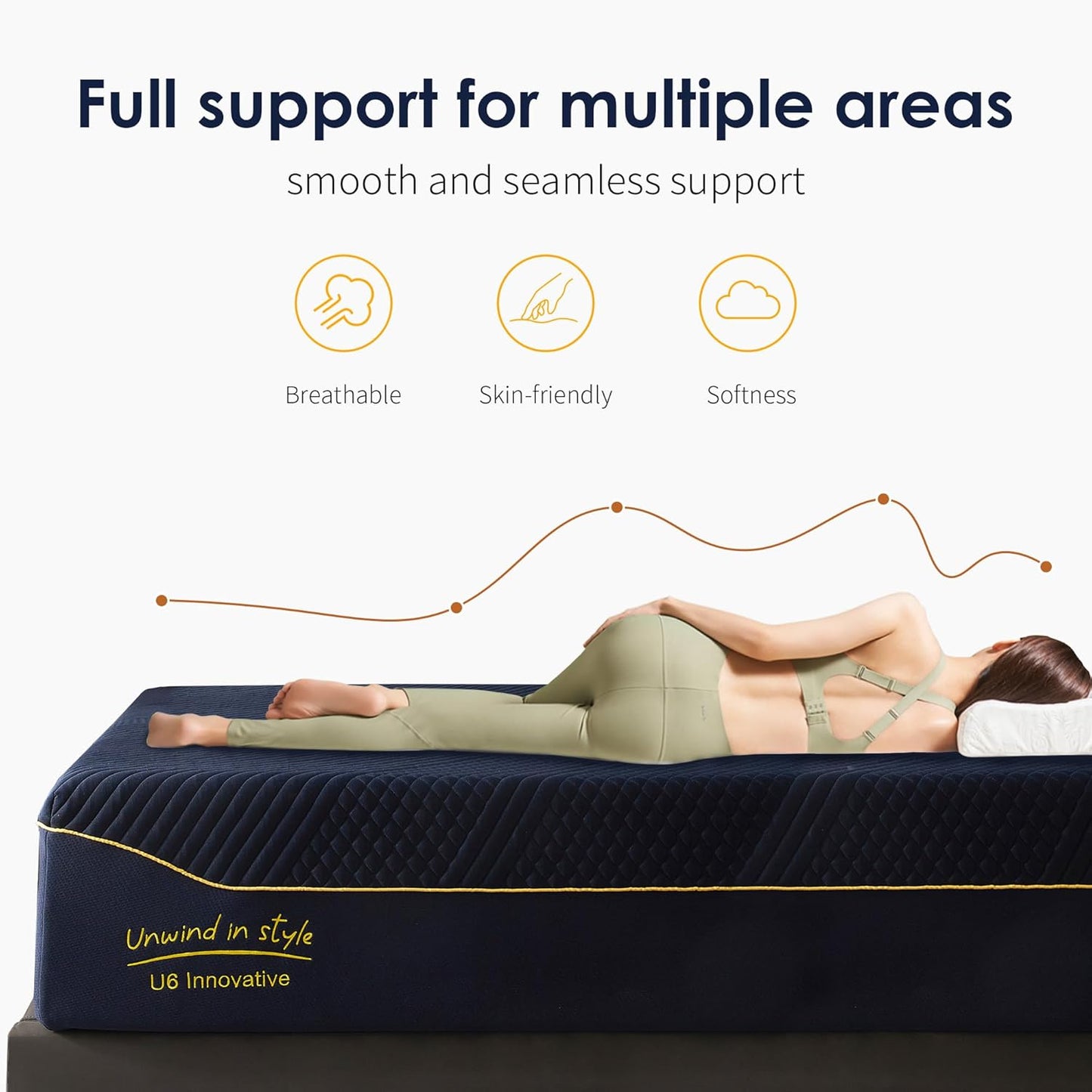 Gel-Infused Memory Foam Mattress 14 Inch Queen Size,Medium Soft with Removable Washable Cover Cooling Gel Bed in a Box,CertiPUR-US Certified,60"X80"X14" Navy Blue