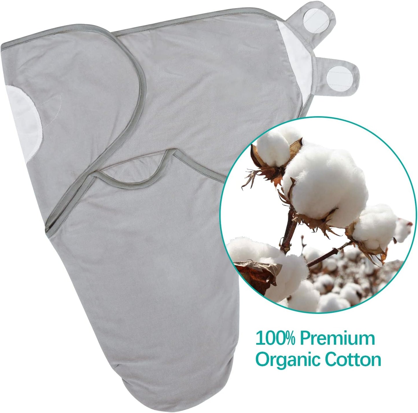 Biloban Baby Swaddles 0-3 Months for Boy & Girl, Cotton Swaddle Blanket, Newborn Essentials, Grey & Navy, 4 Pack