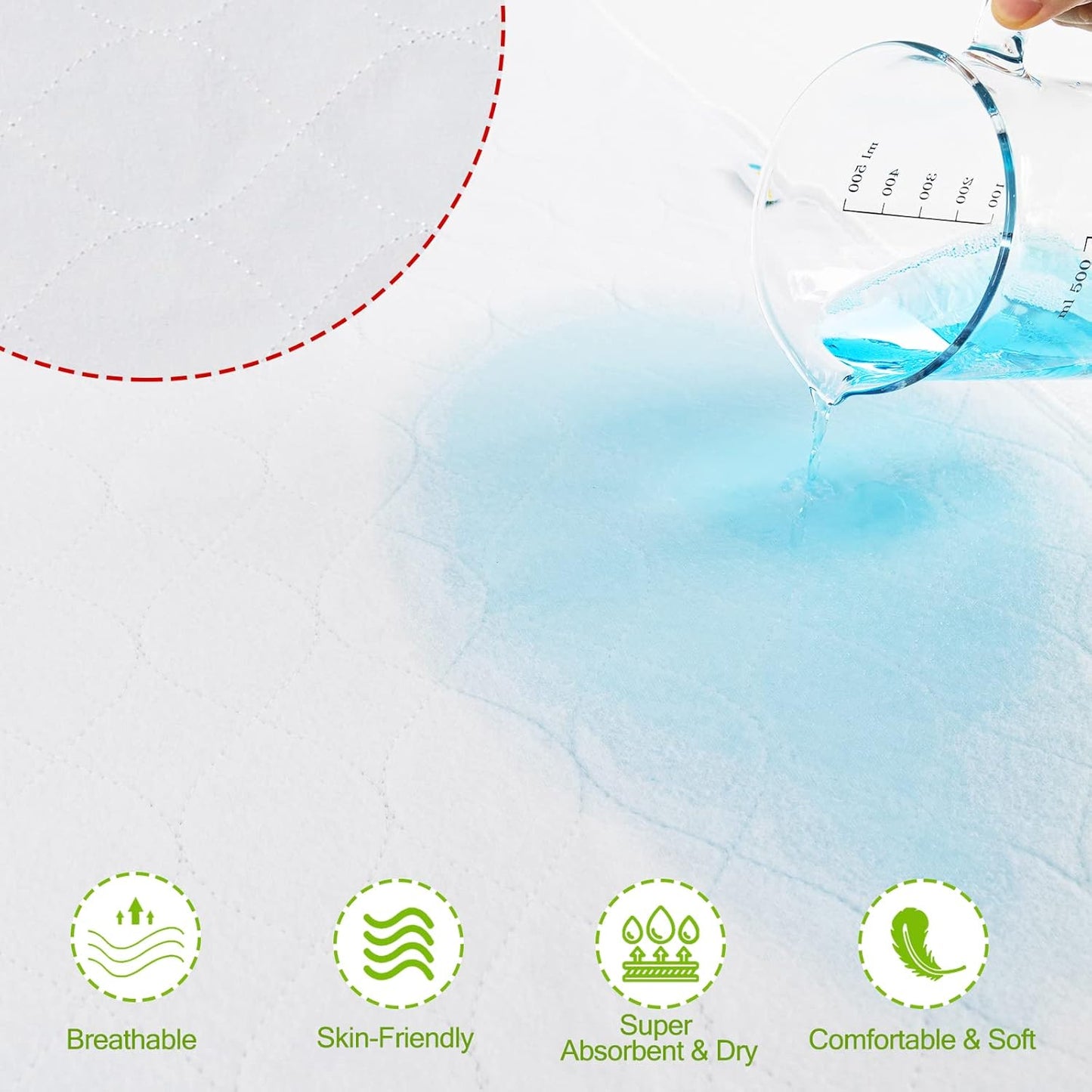 Bamuho Bed Pads for Incontinence Washable Extra Large 44" x 52", Waterproof Adult Large Bed Pads with 4 Layers of Protection, Fits Full to King Size Beds
